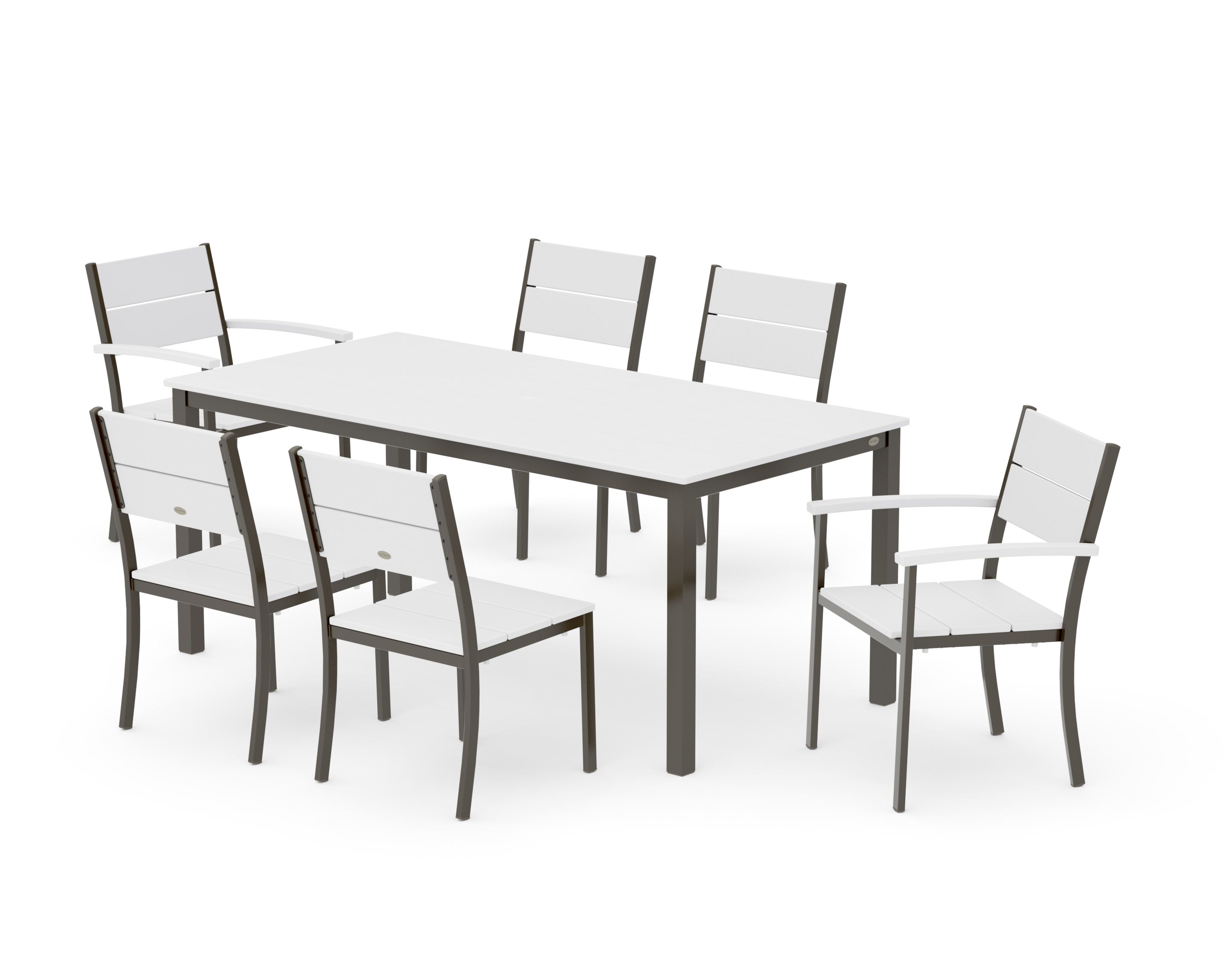 Main Street 7-Piece Dining Set in Bronze / White