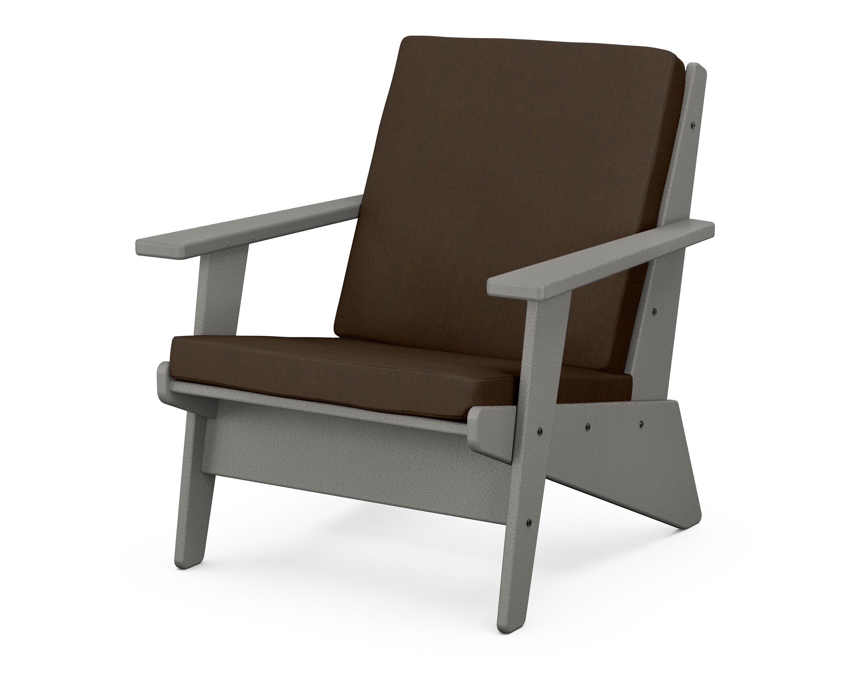 Riviera Modern Lounge Chair in Slate Grey / Canvas Java