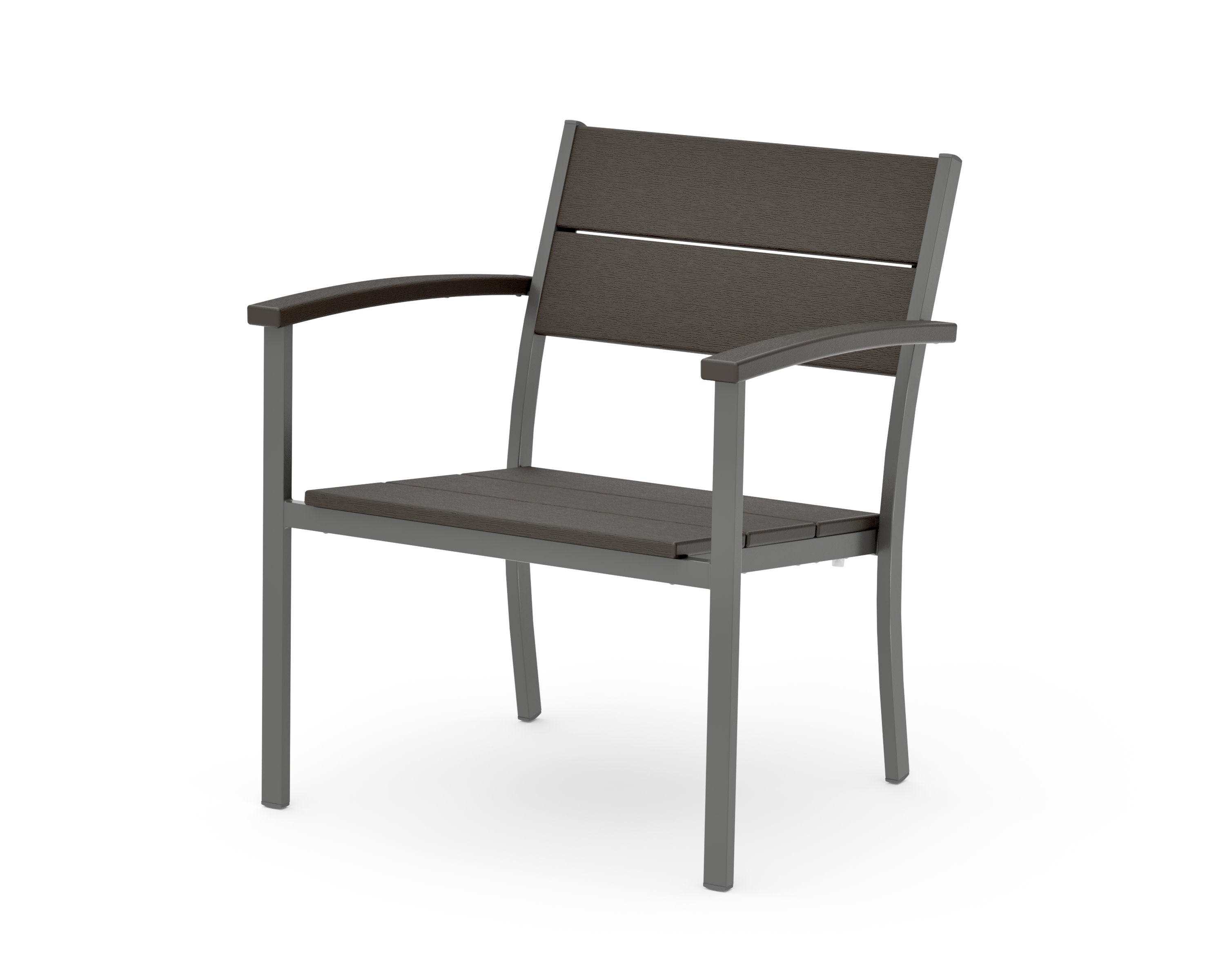 Main Street Stacking Lounge Arm Chair in Charcoal / Vintage Coffee