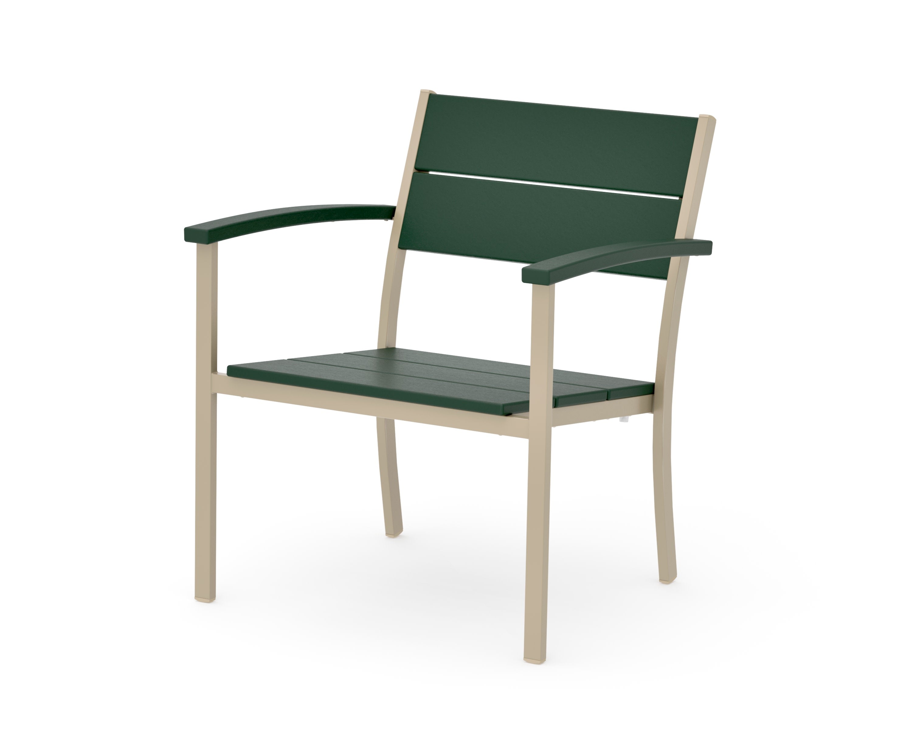 Main Street Stacking Lounge Arm Chair in Sand / Green