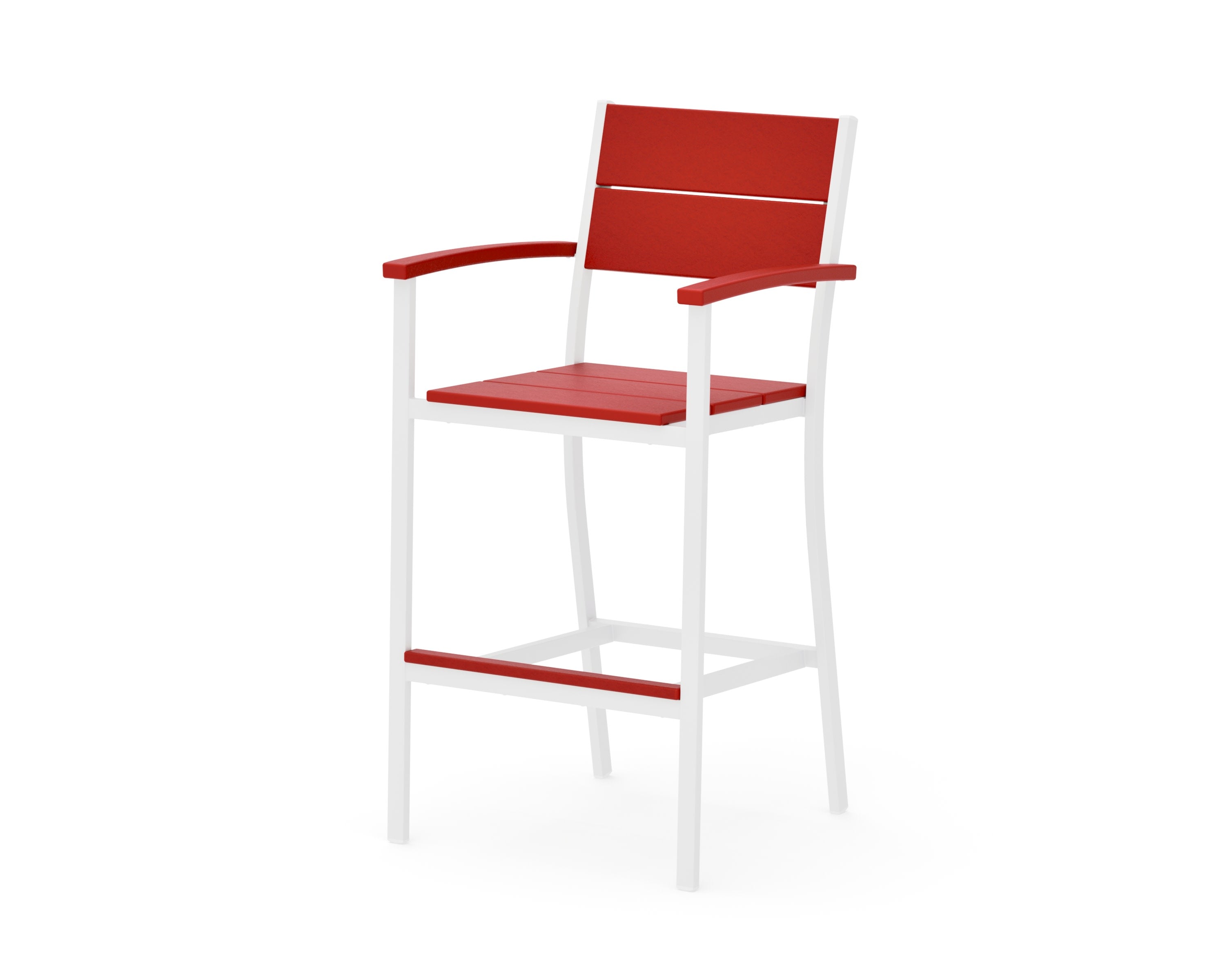 Main Street Bar Arm Chair in White / Sunset Red