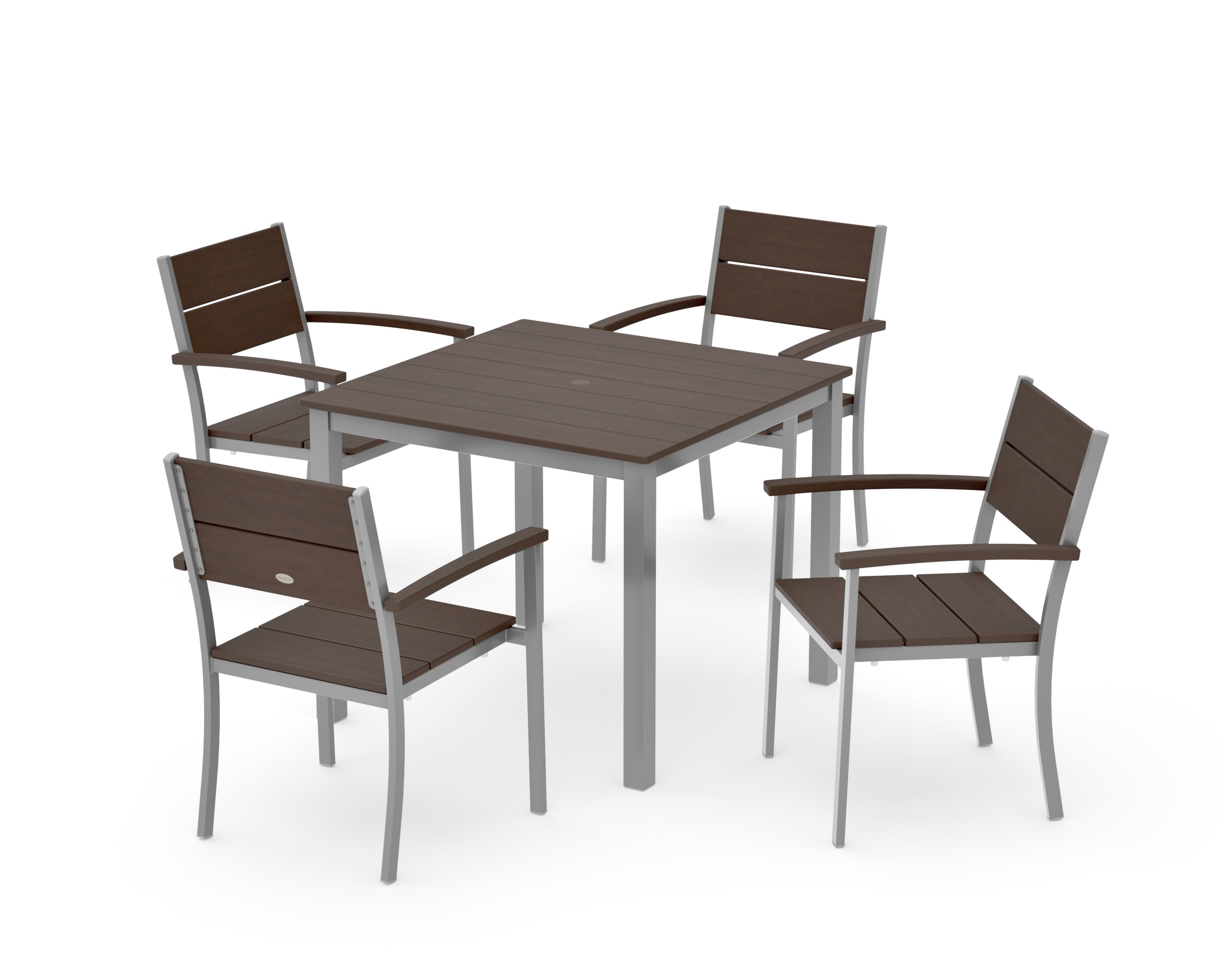 Main Street 5-Piece Dining Set in Silver / Kona