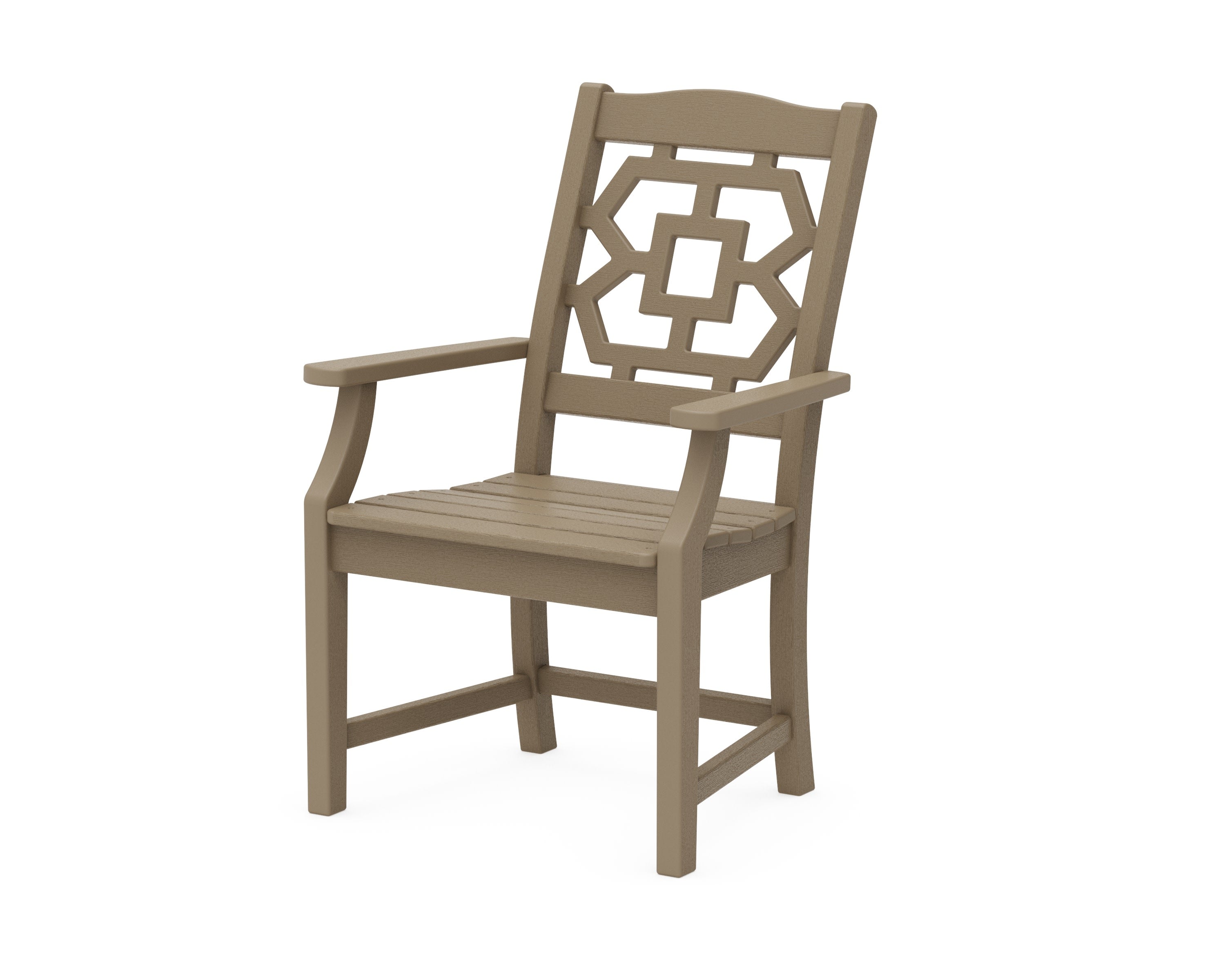 Chinoiserie Dining Arm Chair in Vintage Sahara