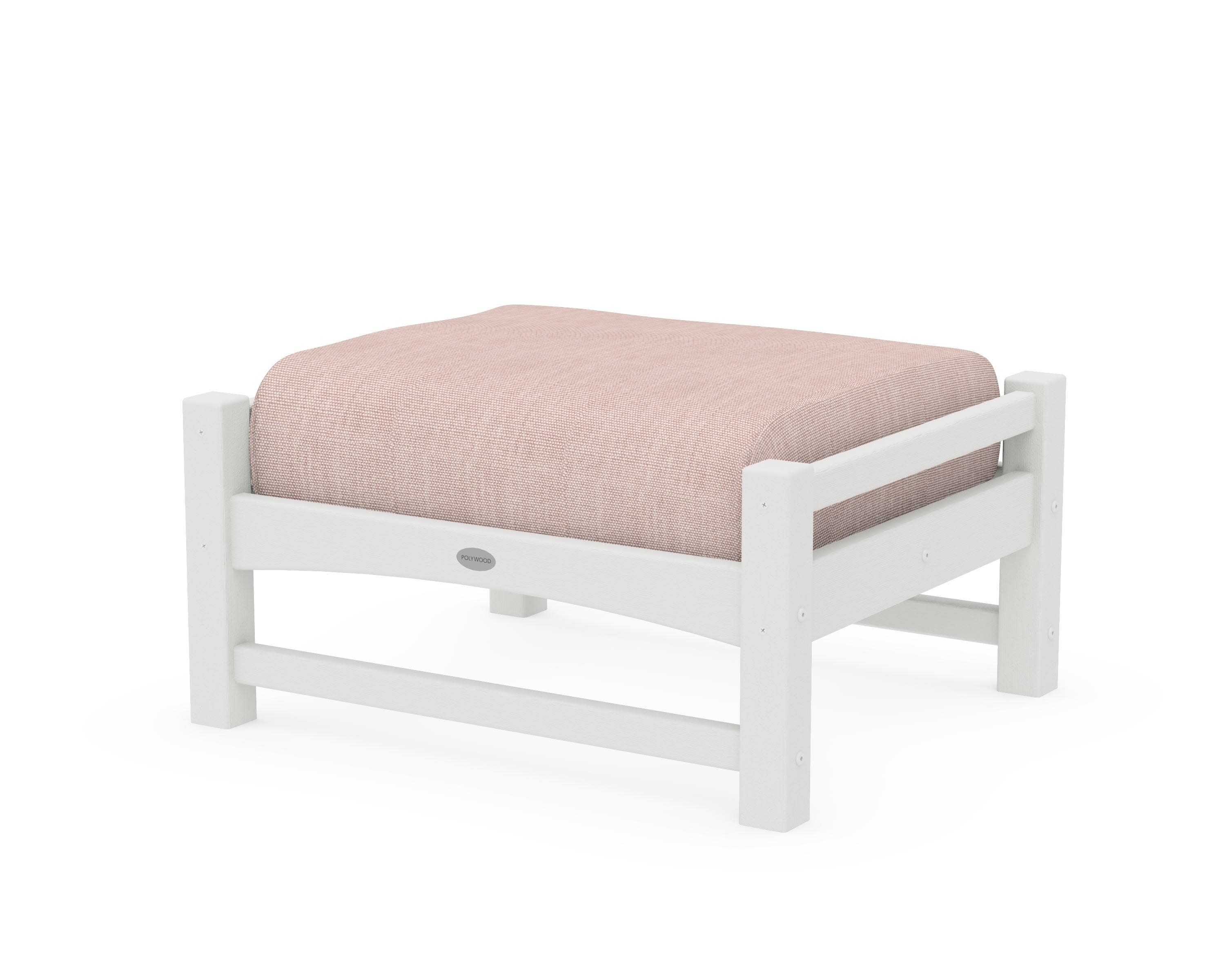 Club Ottoman in Vintage White / Play Cameo