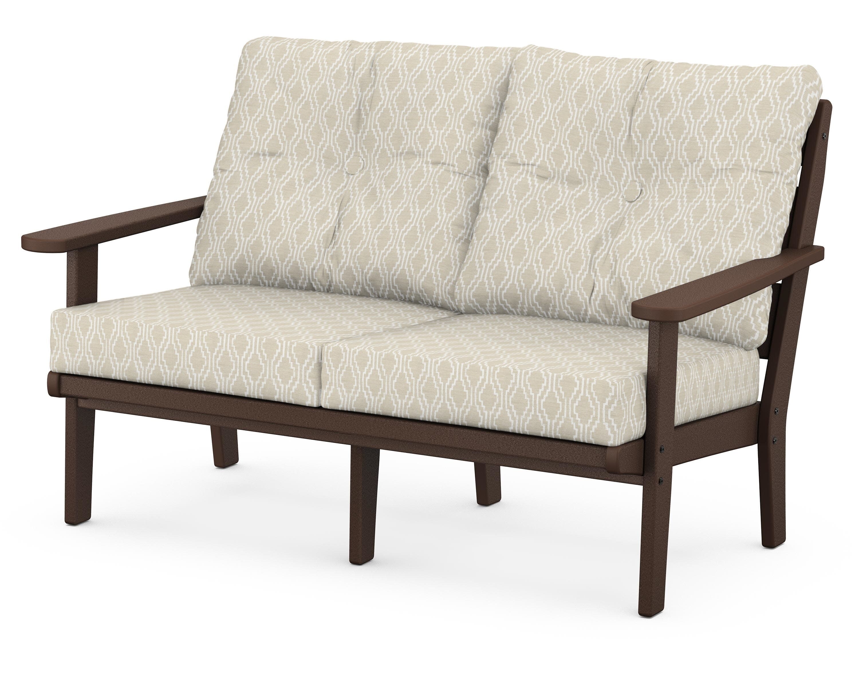 Lakeside Deep Seating Loveseat in Mahogany / Solve Linen