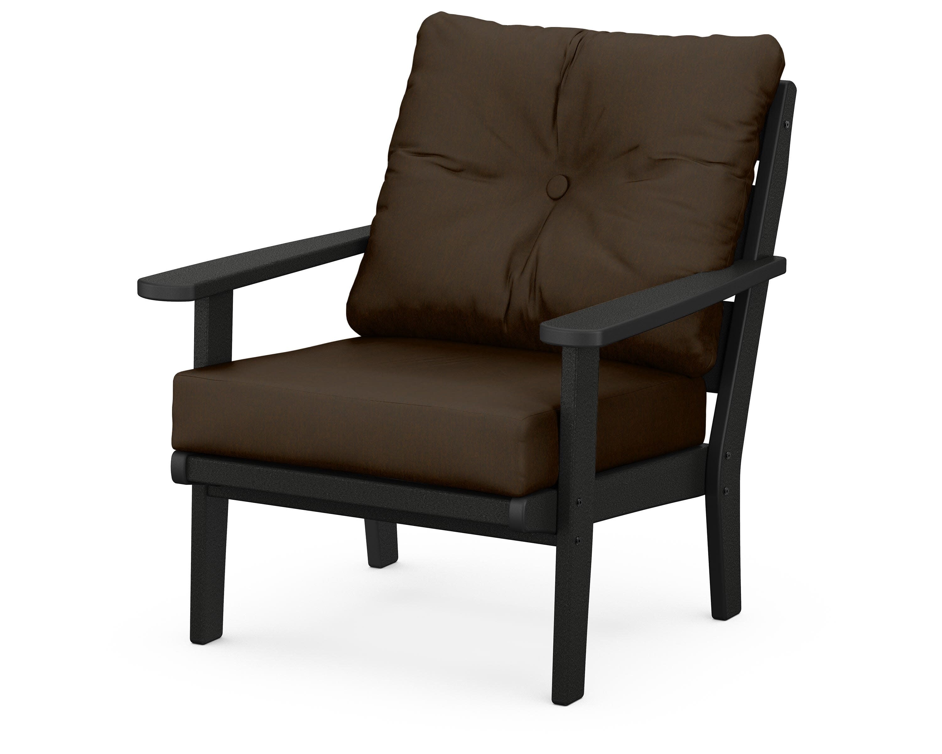 Lakeside Deep Seating Chair in Black / Canvas Java