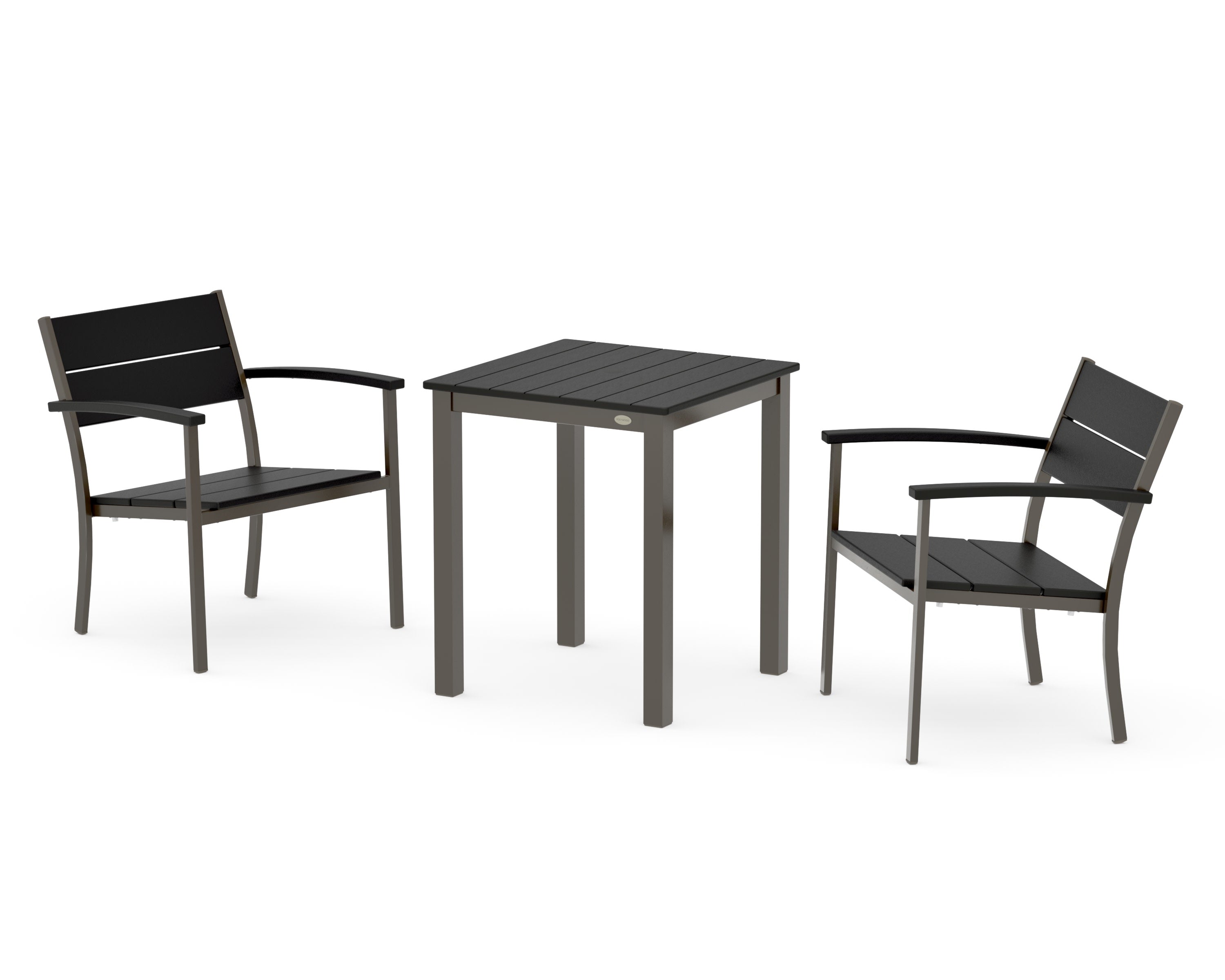 Main Street 3-Piece Square Dining Set in Bronze / Black