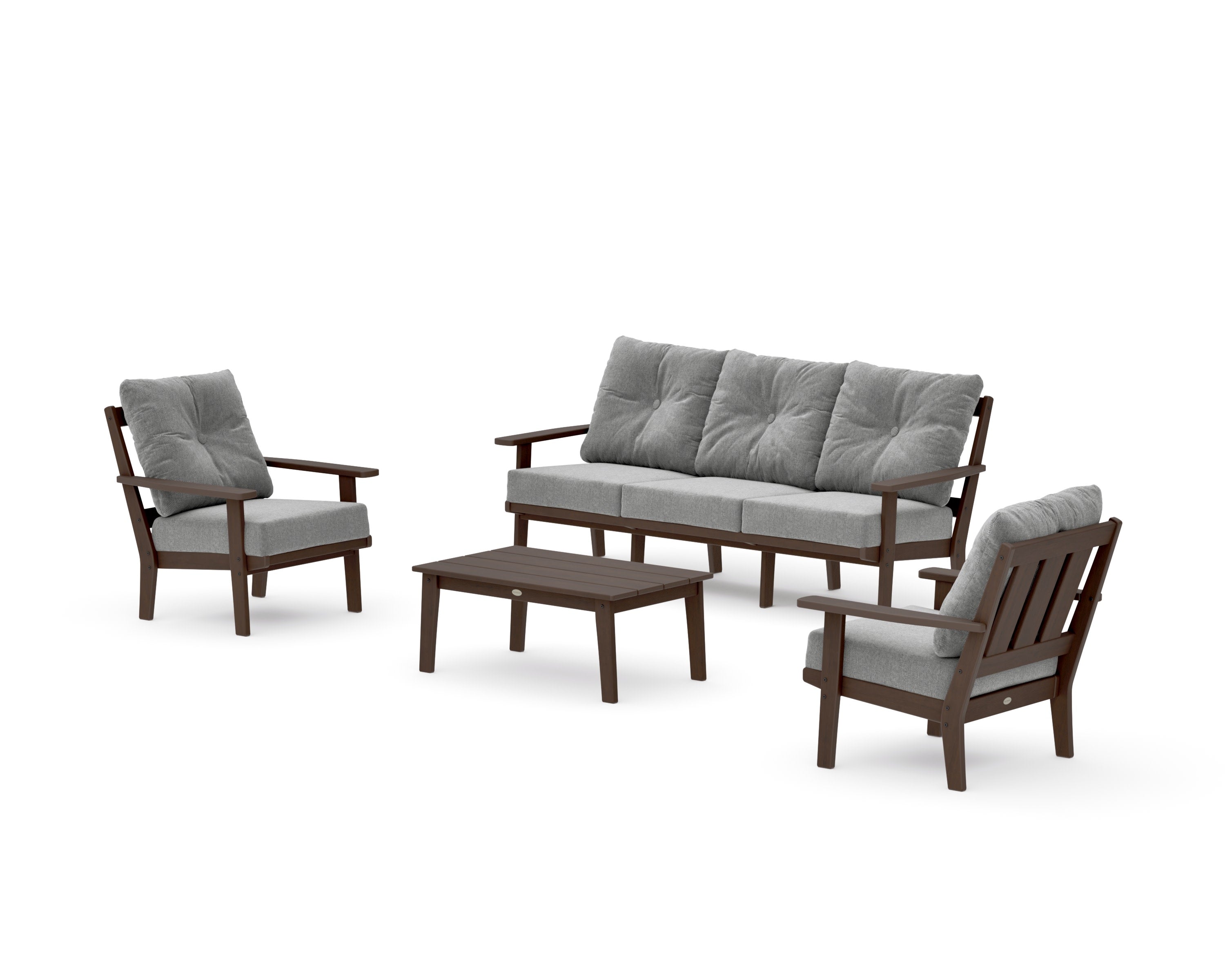 Oxford 4-Piece Deep Seating Set with Sofa in Kona / Grey Mist