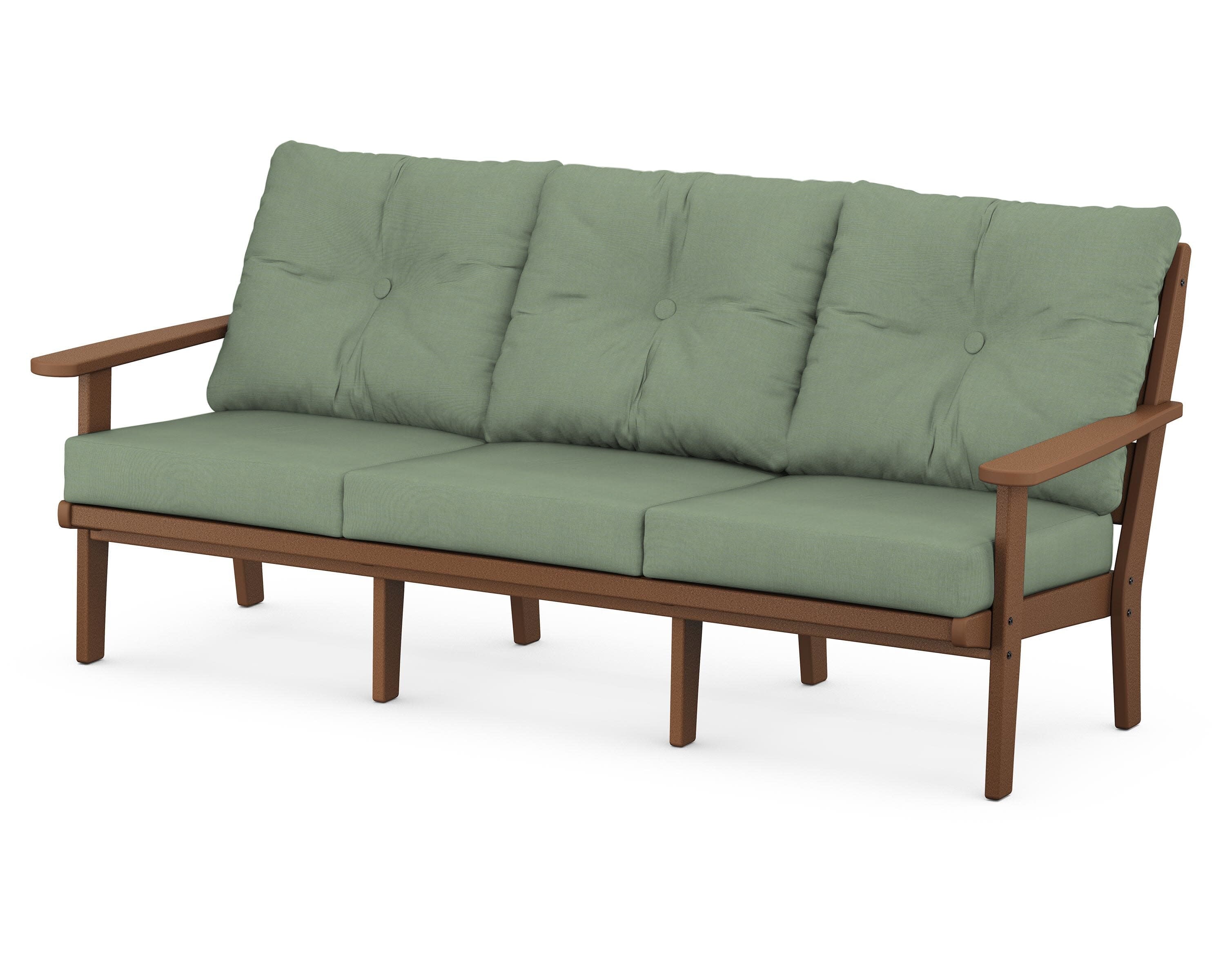 Lakeside Deep Seating Sofa in Teak / Exhale Rainwashed