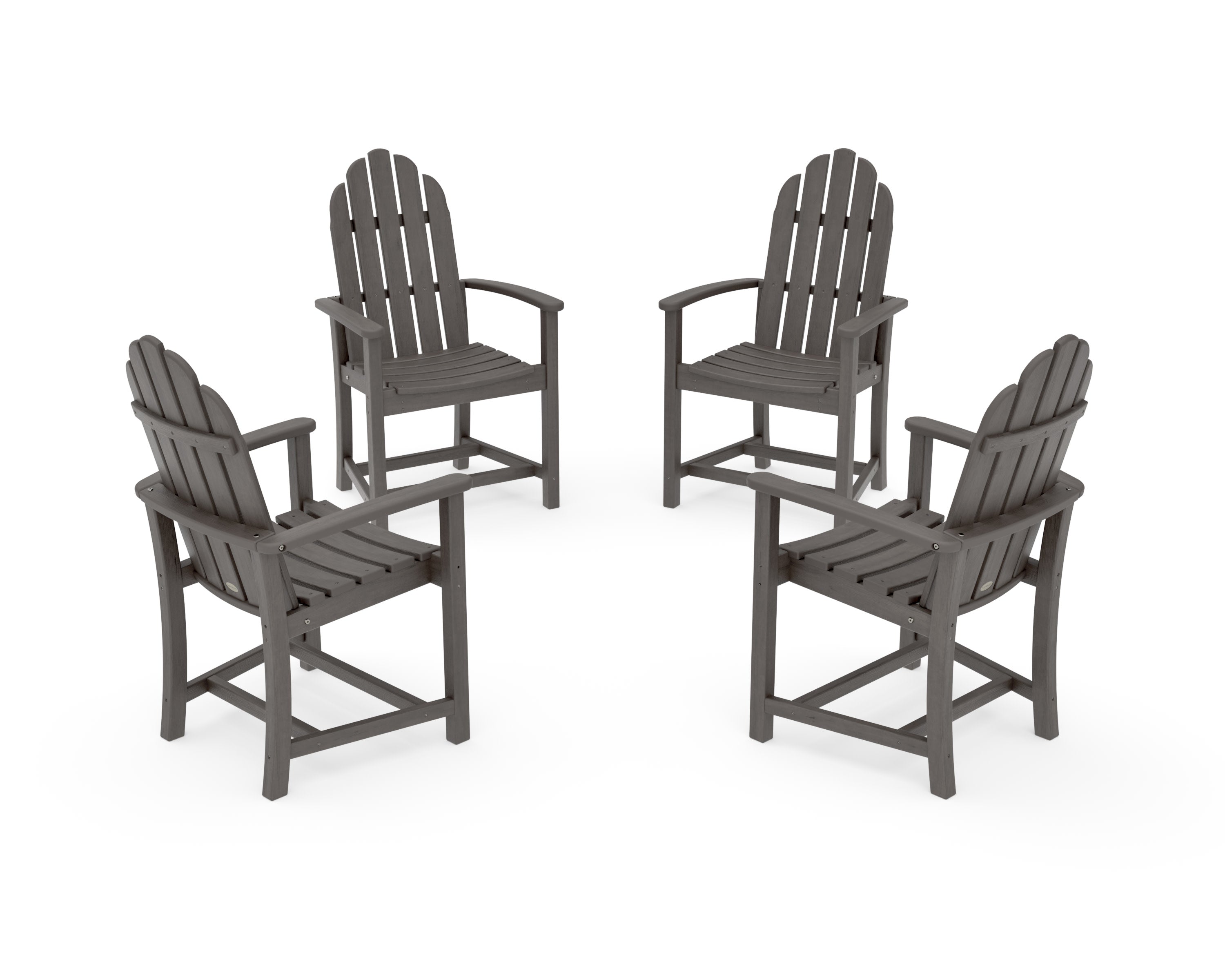 Classic 4-Piece Upright Adirondack Conversation Set in Driftwood