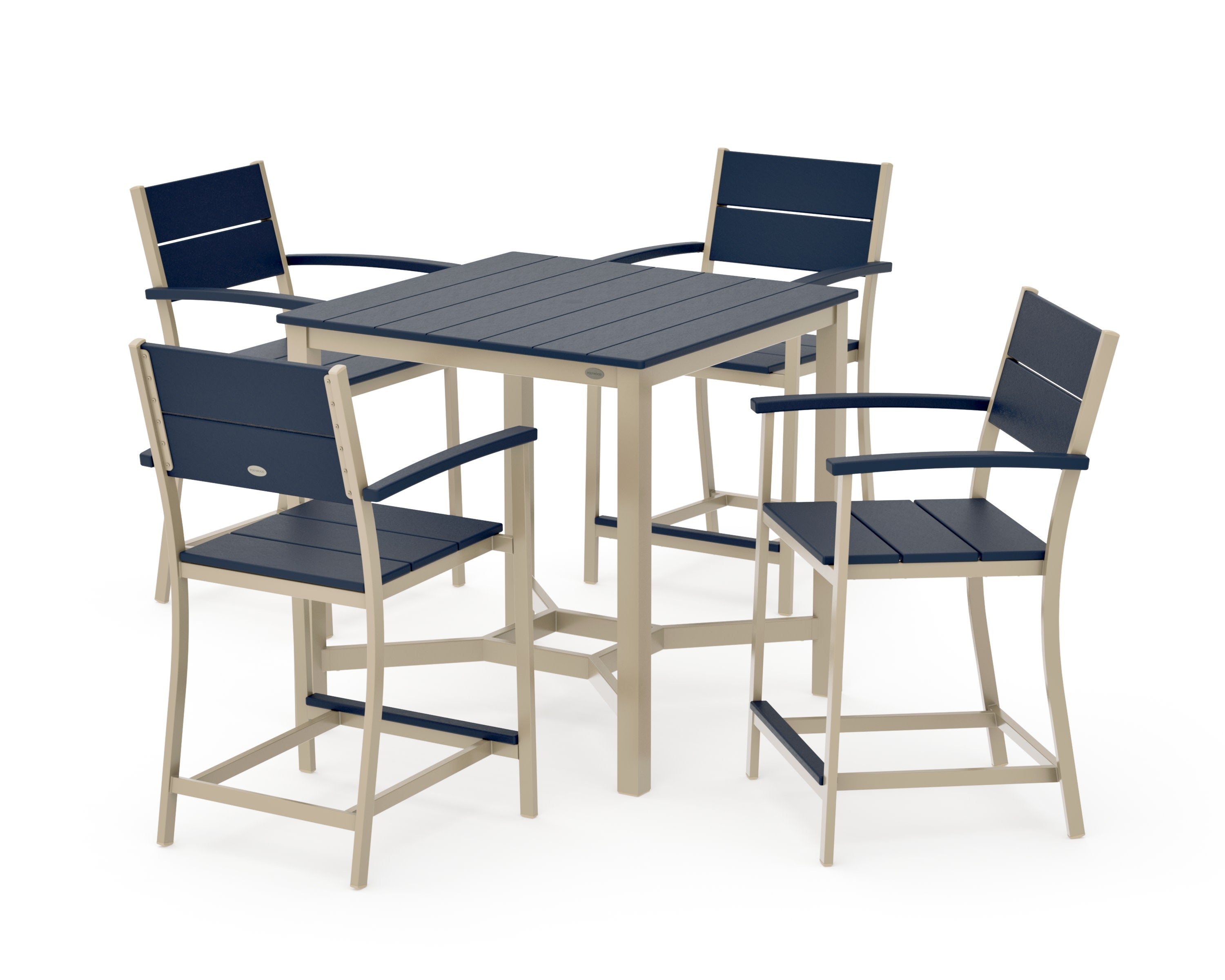 Main Street 5-Piece Counter Set in Sand / Navy