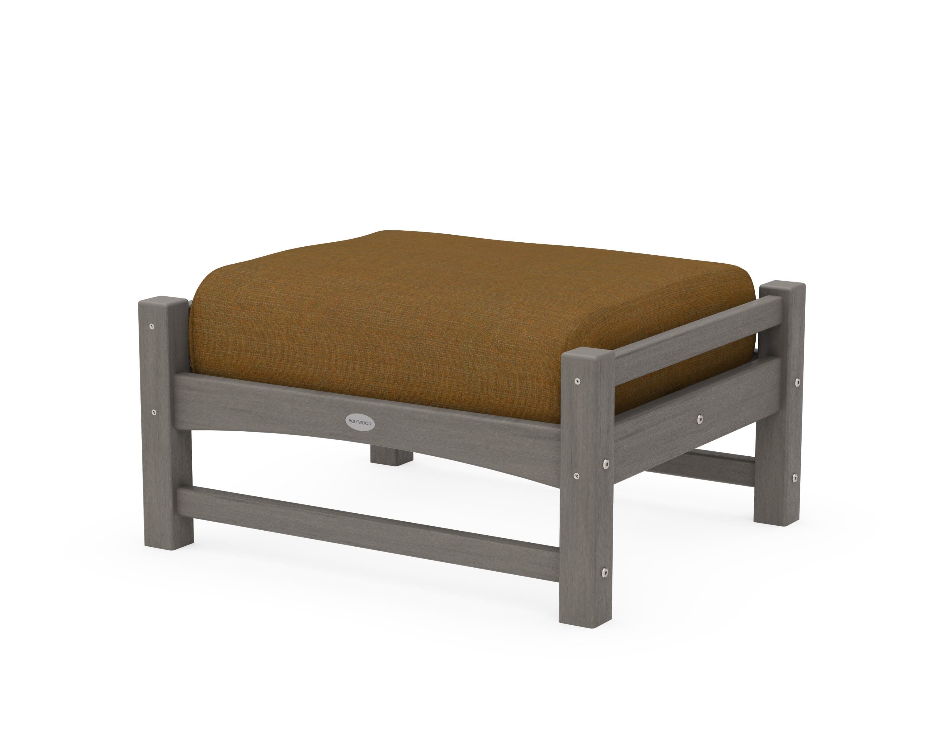 Club Ottoman in Driftwood / Exhale Teak