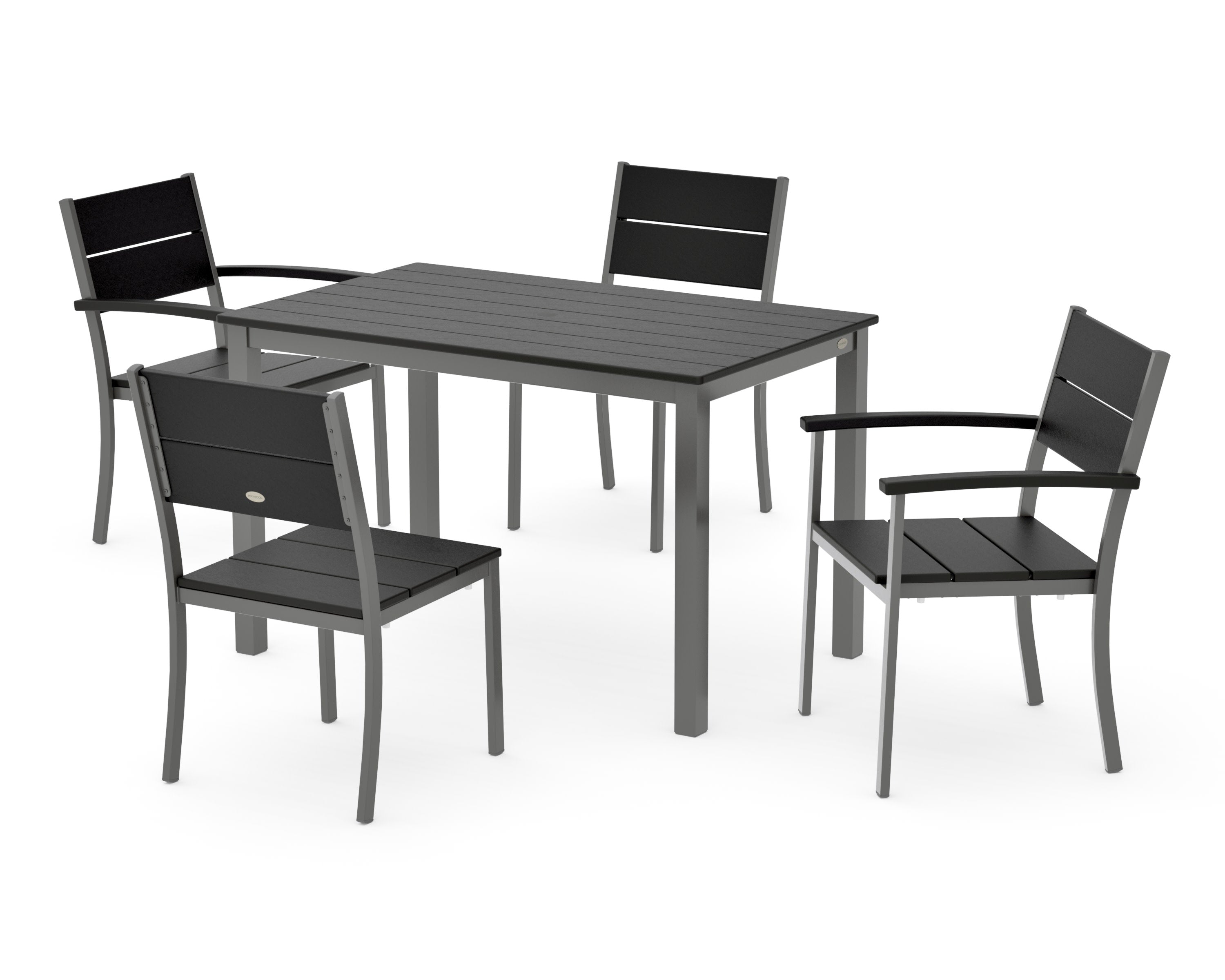 Main Street 5-Piece Dining Set in Charcoal / Black