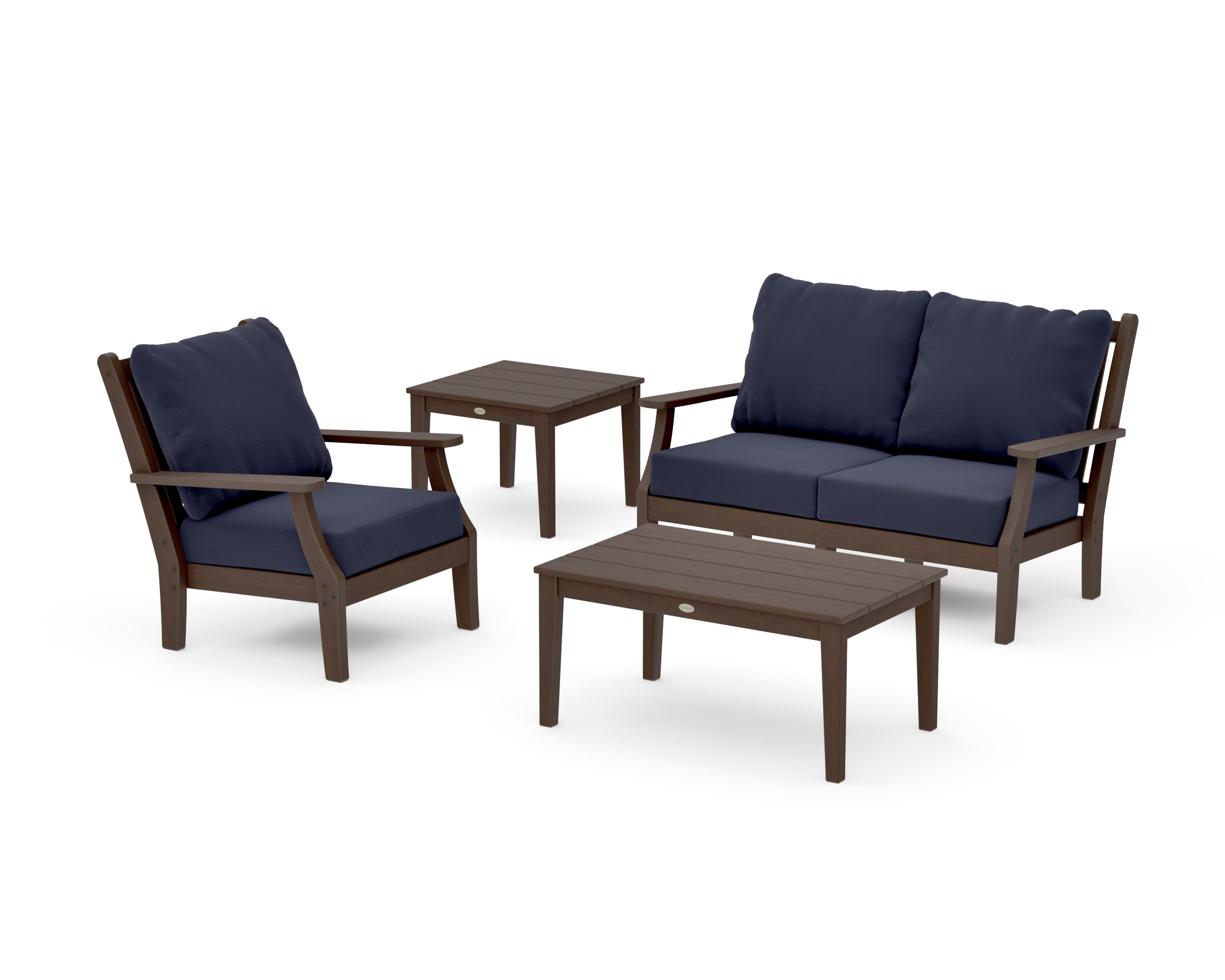 Wovendale 4-Piece Deep Seating Set in Kona / Navy Linen