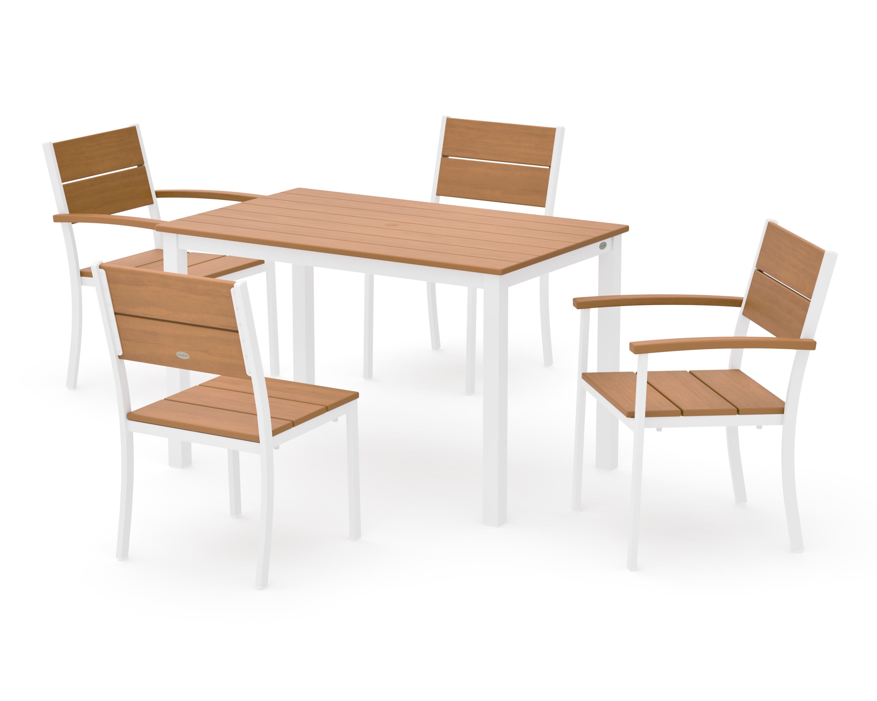 Main Street 5-Piece Dining Set in White / Natural
