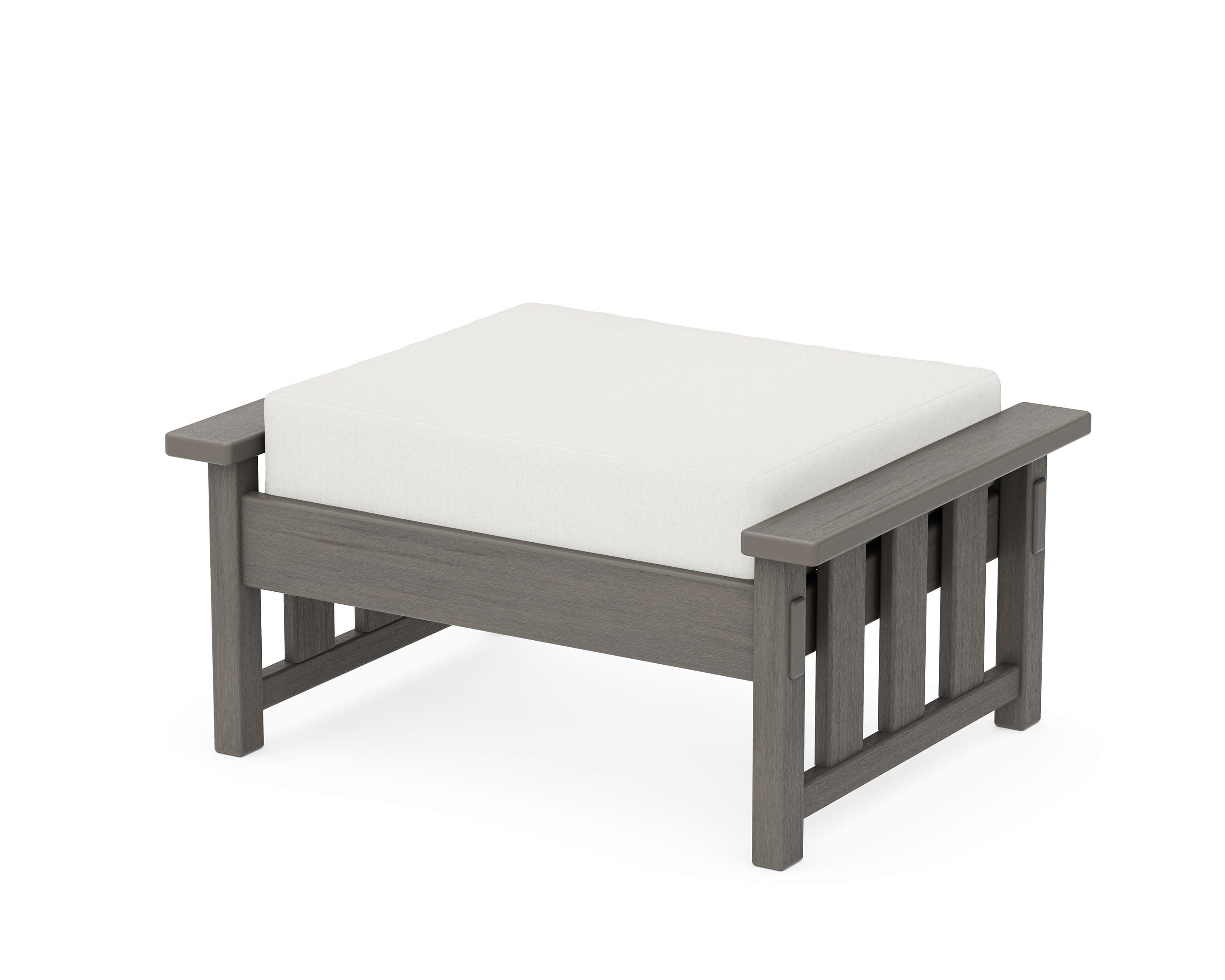 Acadia Deep Seating Ottoman in Driftwood / Natural Linen