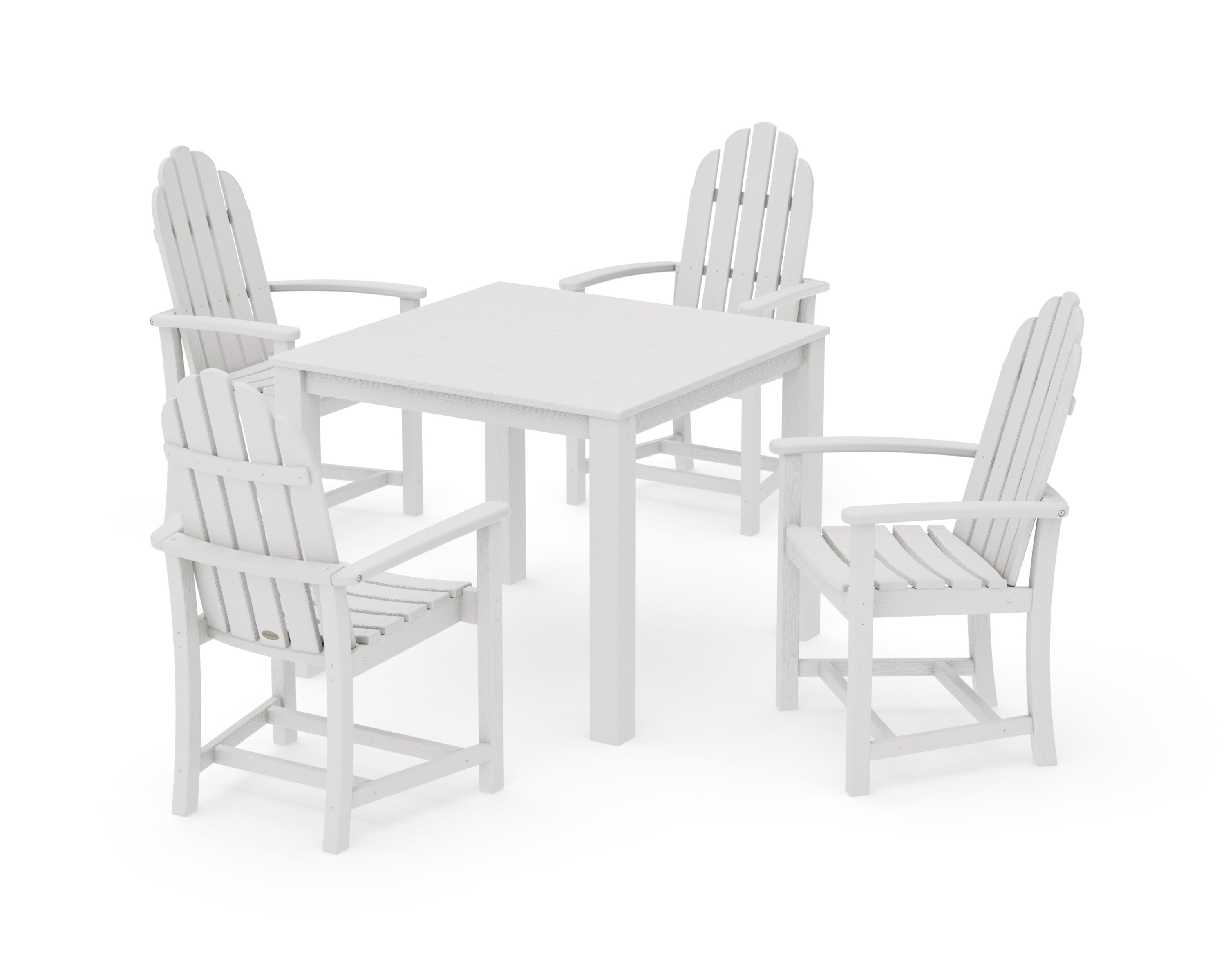 Classic Adirondack 5-Piece Parsons Dining Set in Vintage White