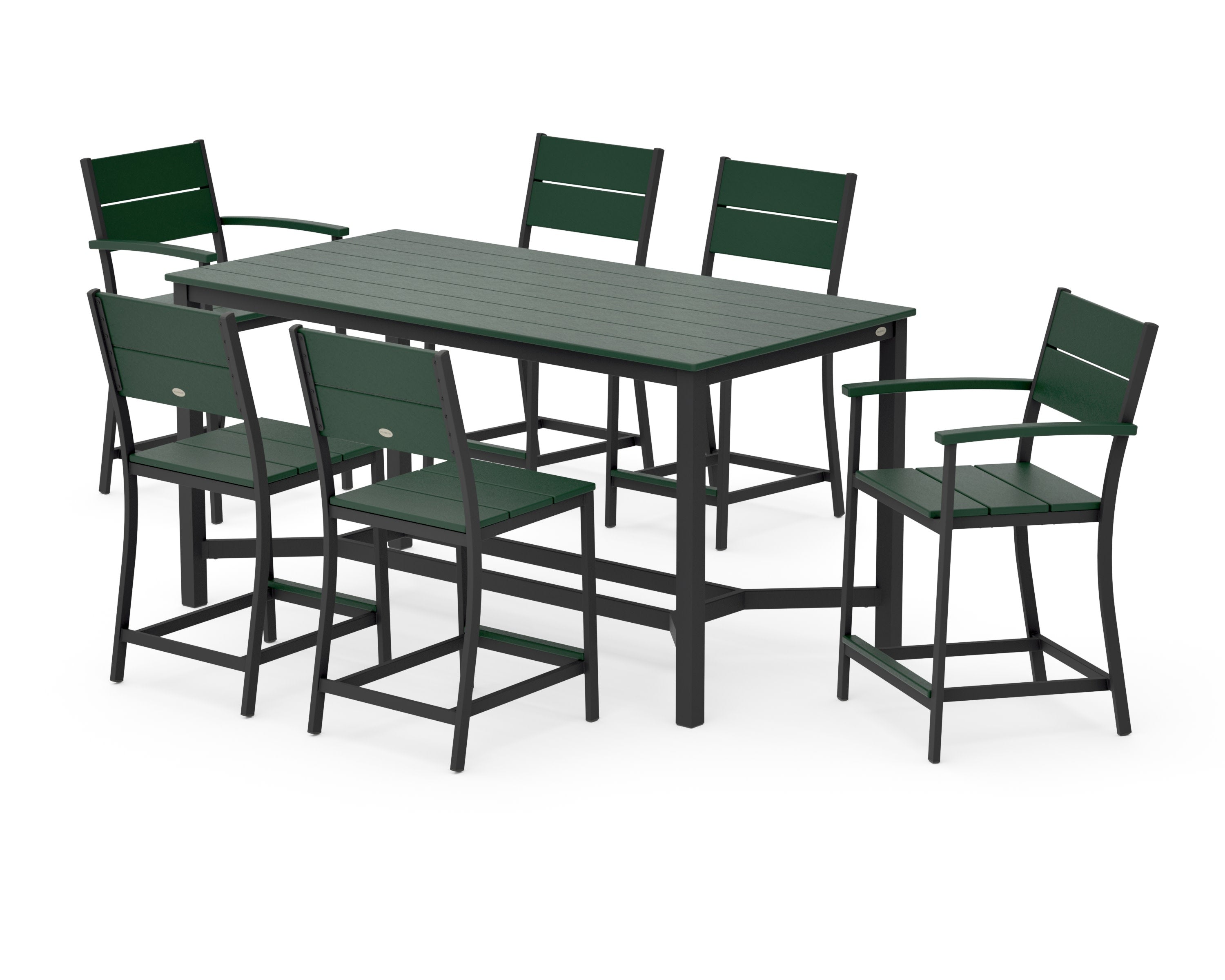 Main Street 7-Piece Counter Set in Black / Green