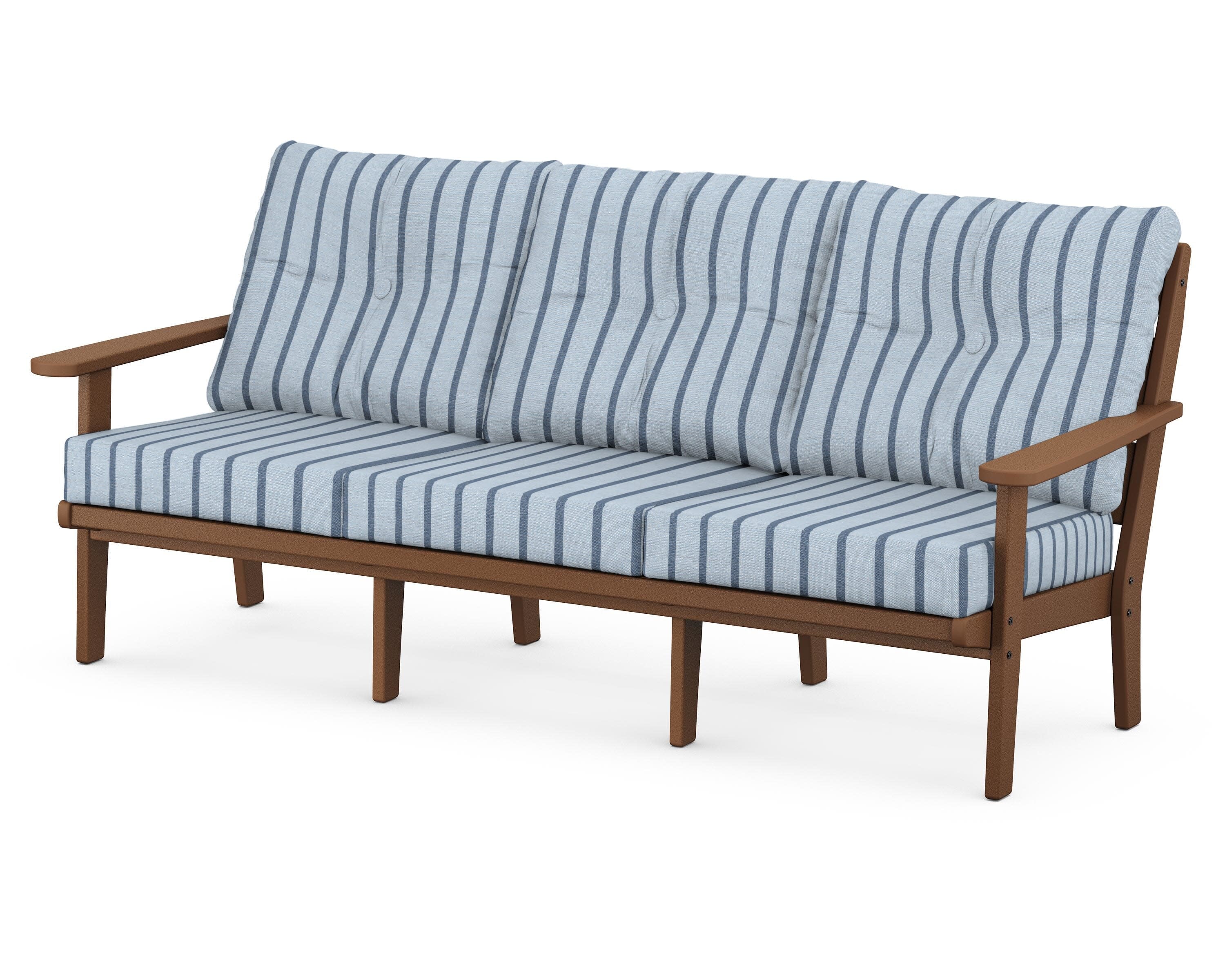 Lakeside Deep Seating Sofa in Teak / Unwind Sky
