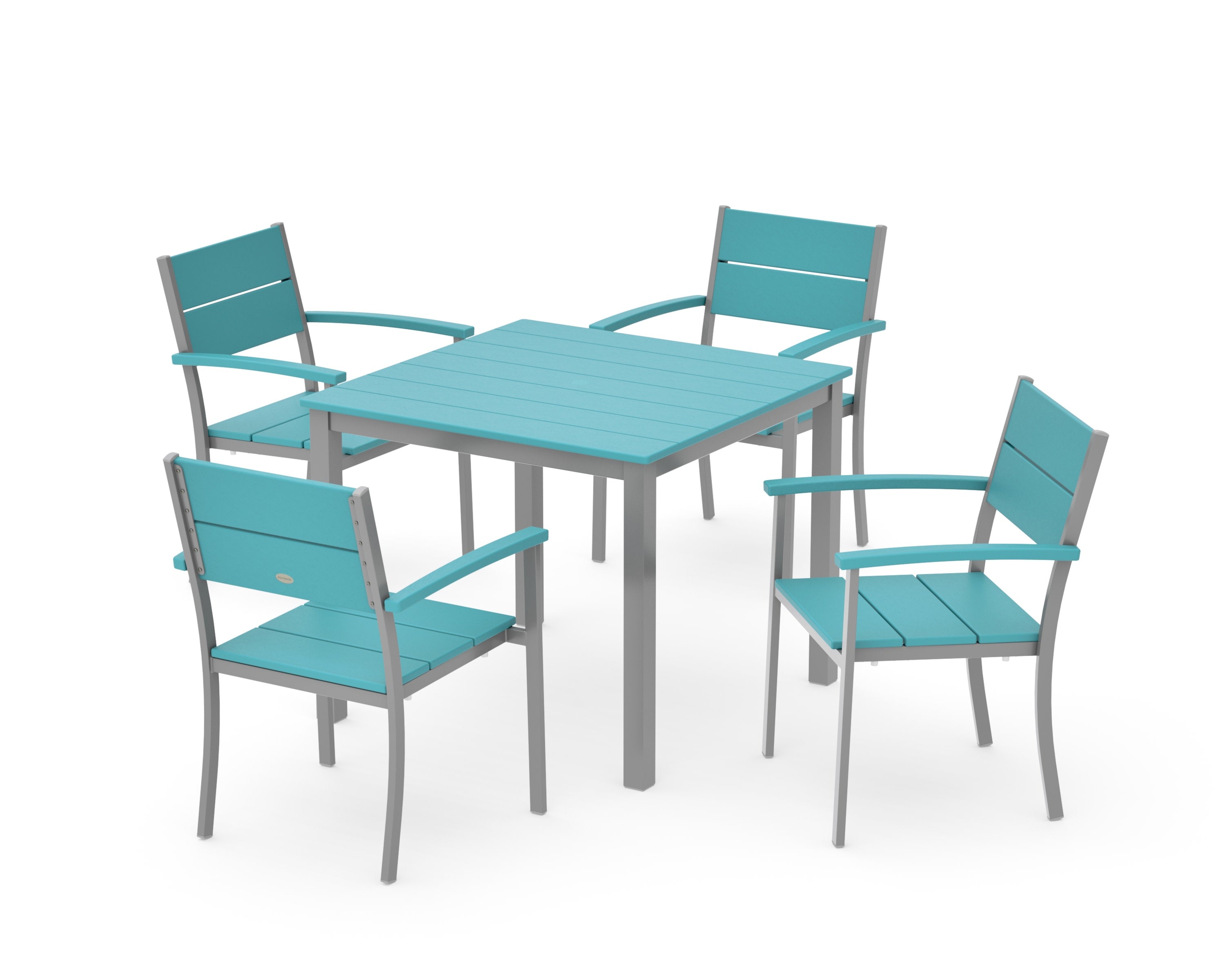 Main Street 5-Piece Dining Set in Silver / Aruba