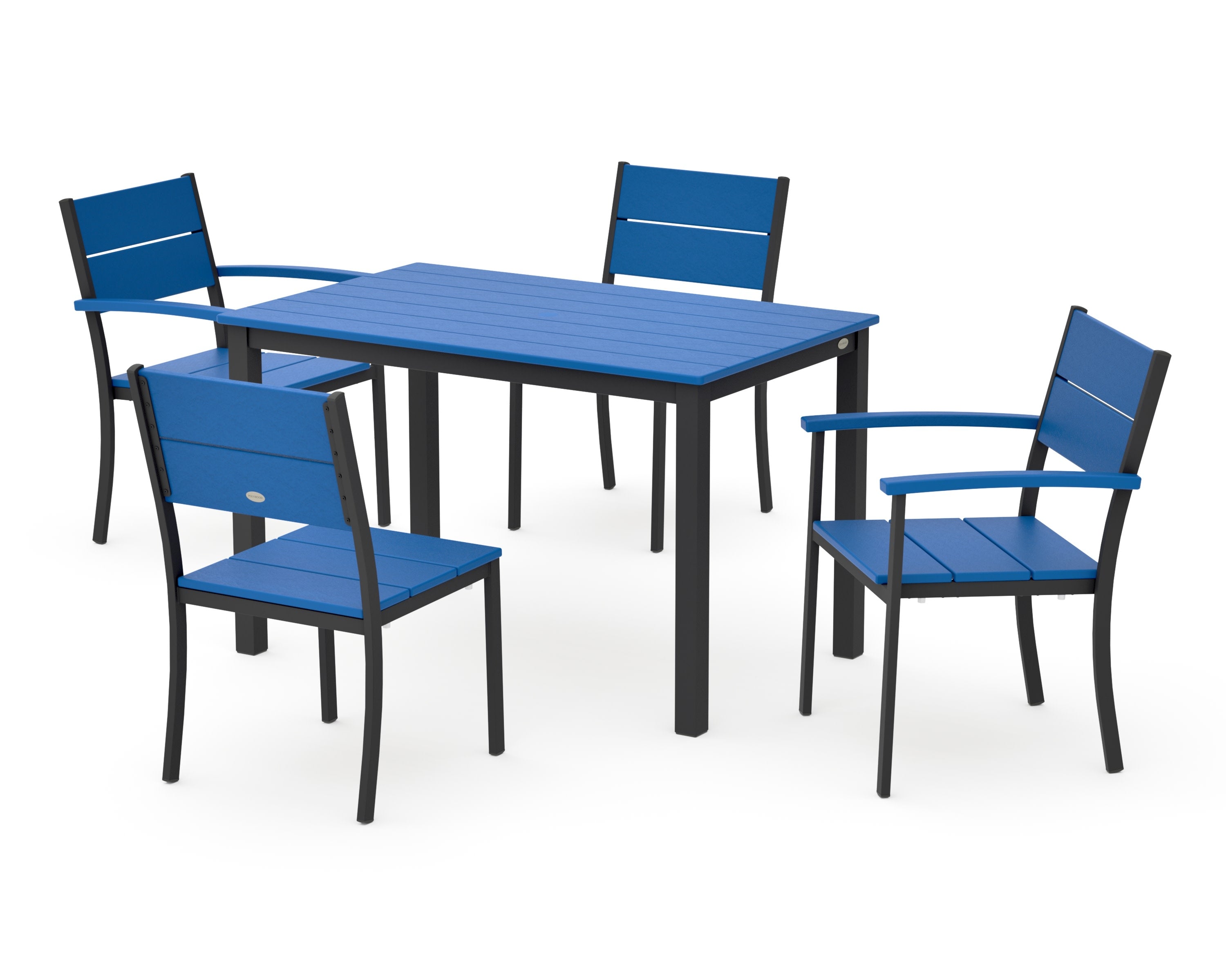Main Street 5-Piece Dining Set in Black / Pacific Blue