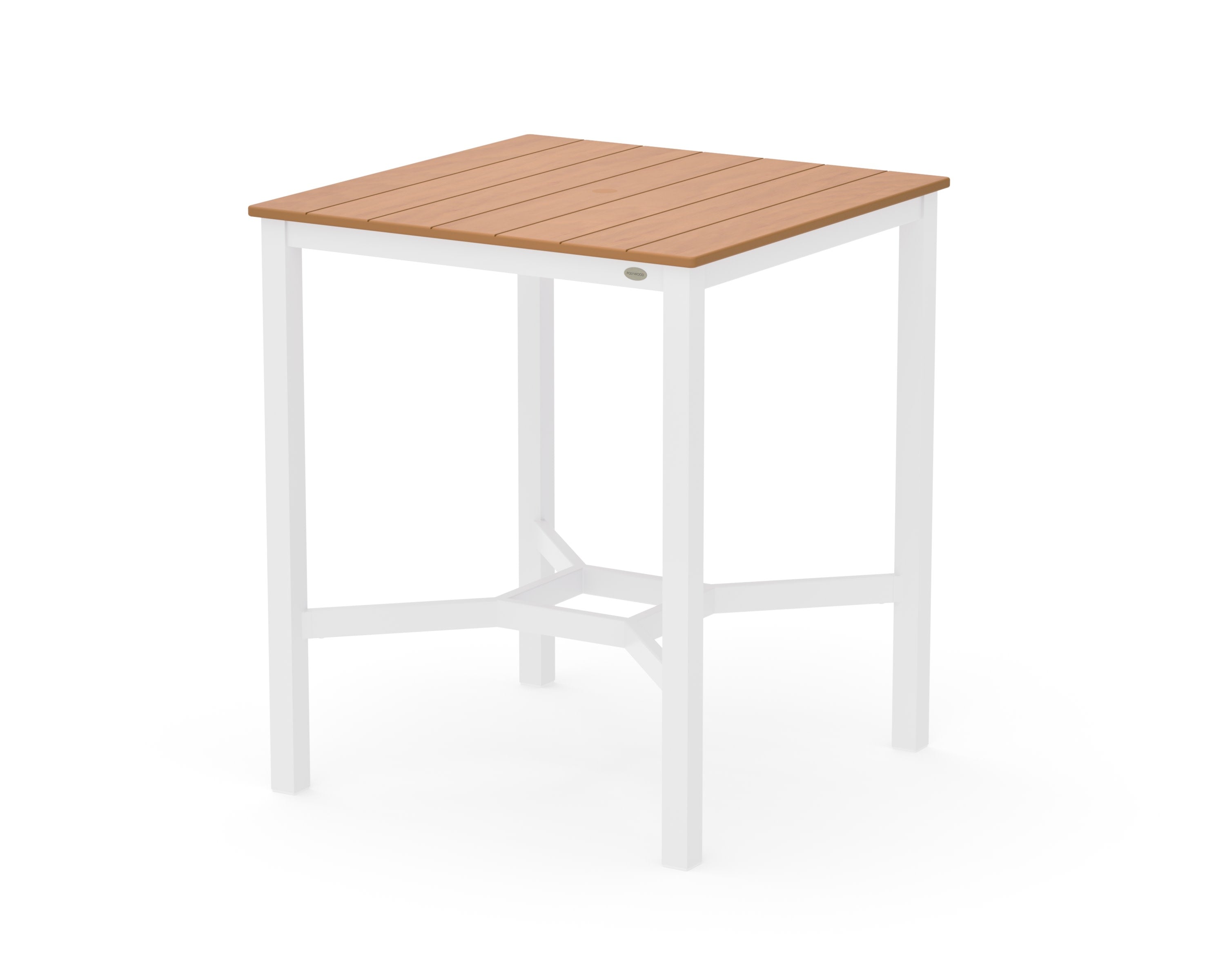 Main Street 36 x 36 Bar Table in White / Natural