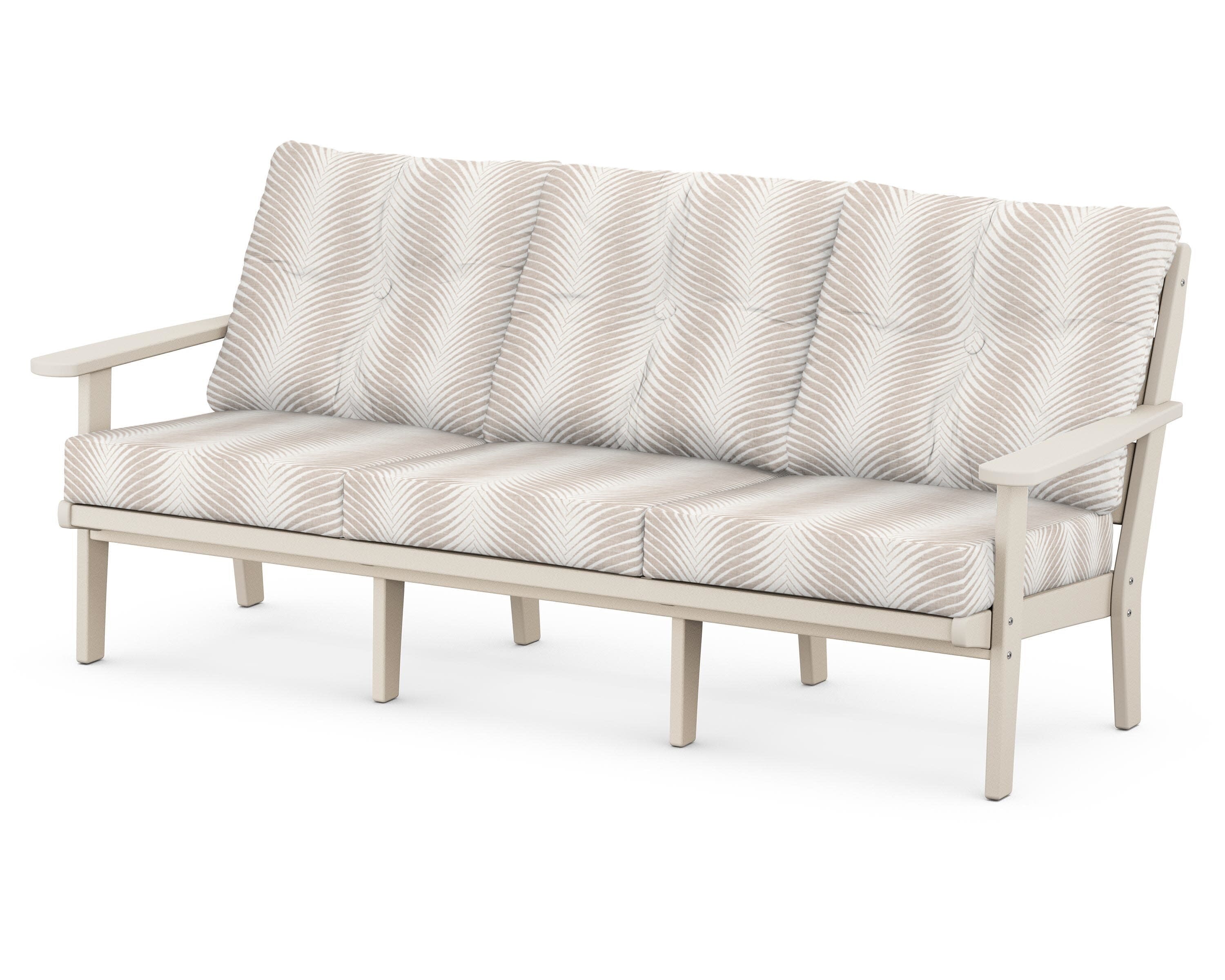 Lakeside Deep Seating Sofa in Sand / Clock Out Cloud