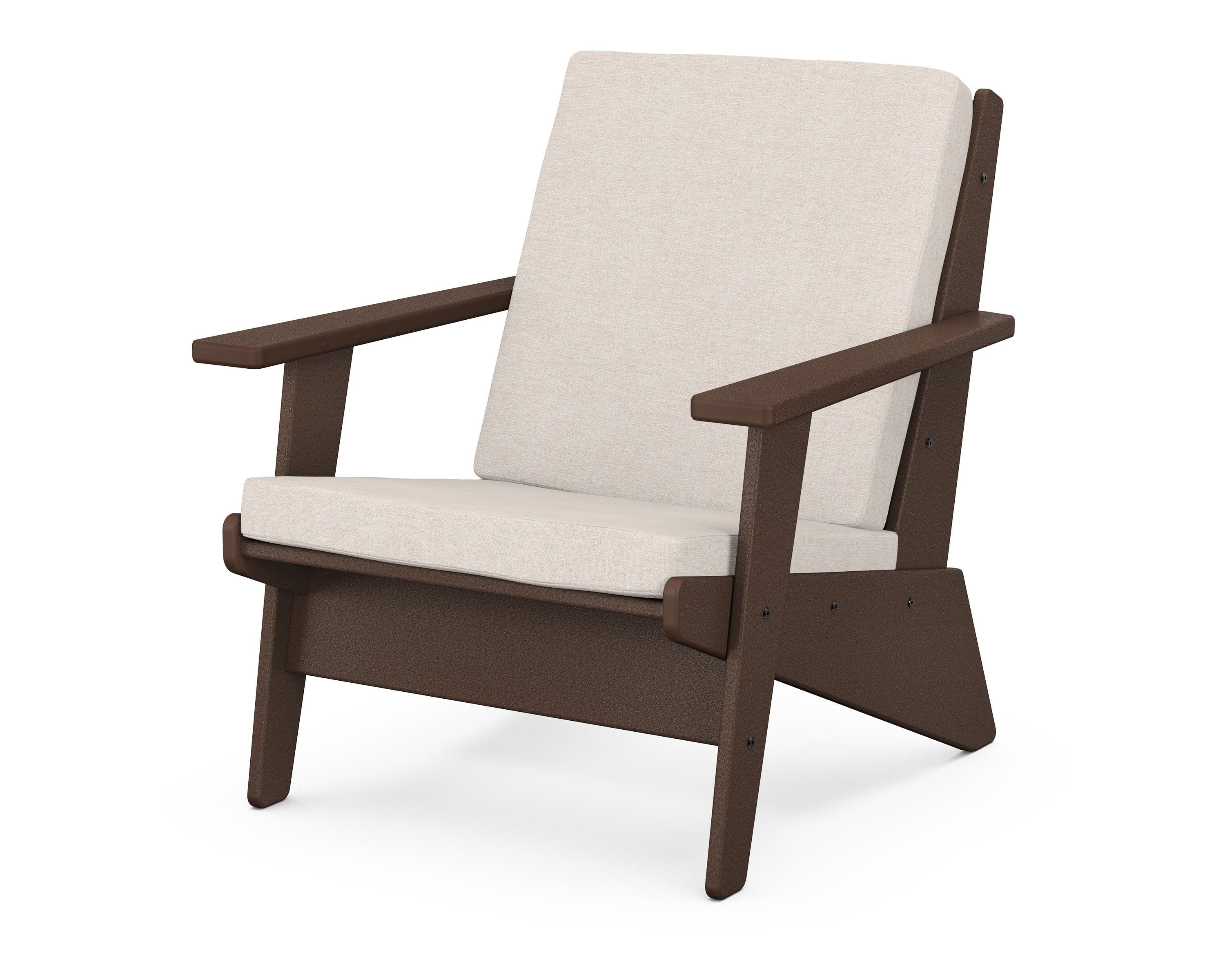 Riviera Modern Lounge Chair in Mahogany / Nuance Cloud