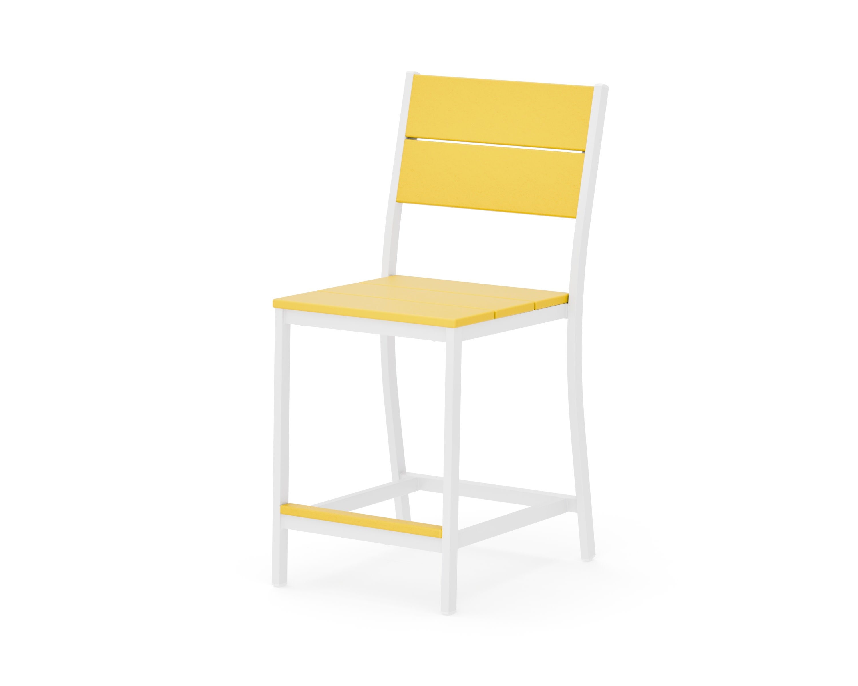 Main Street Counter Side Chair in White / Lemon