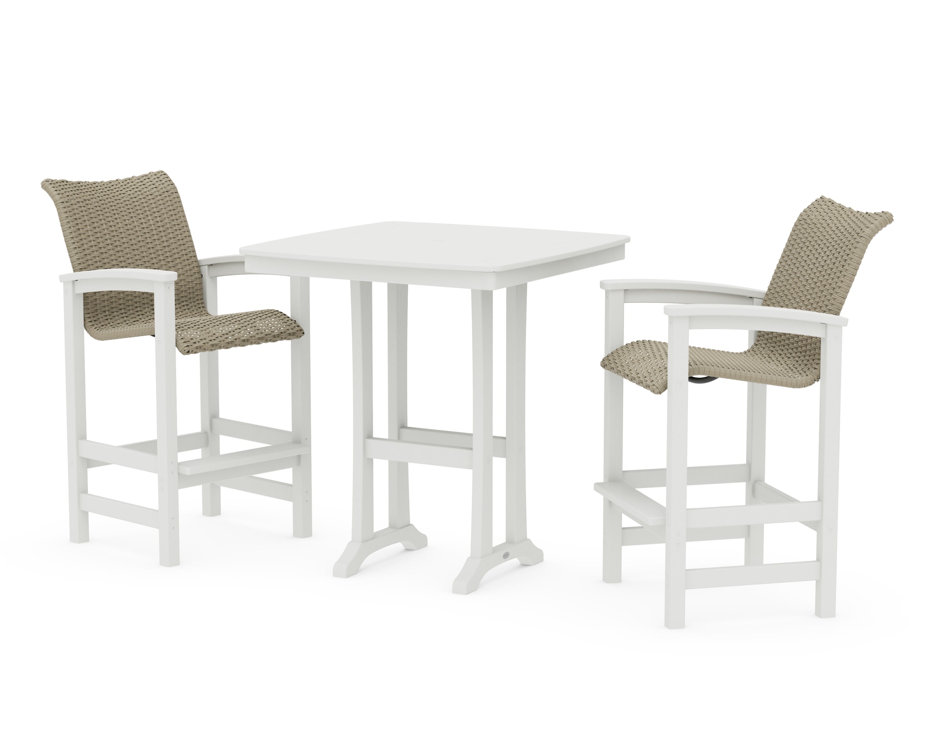 Coastal Woven 3-Piece Bar Set in Vintage White / Dune Grass