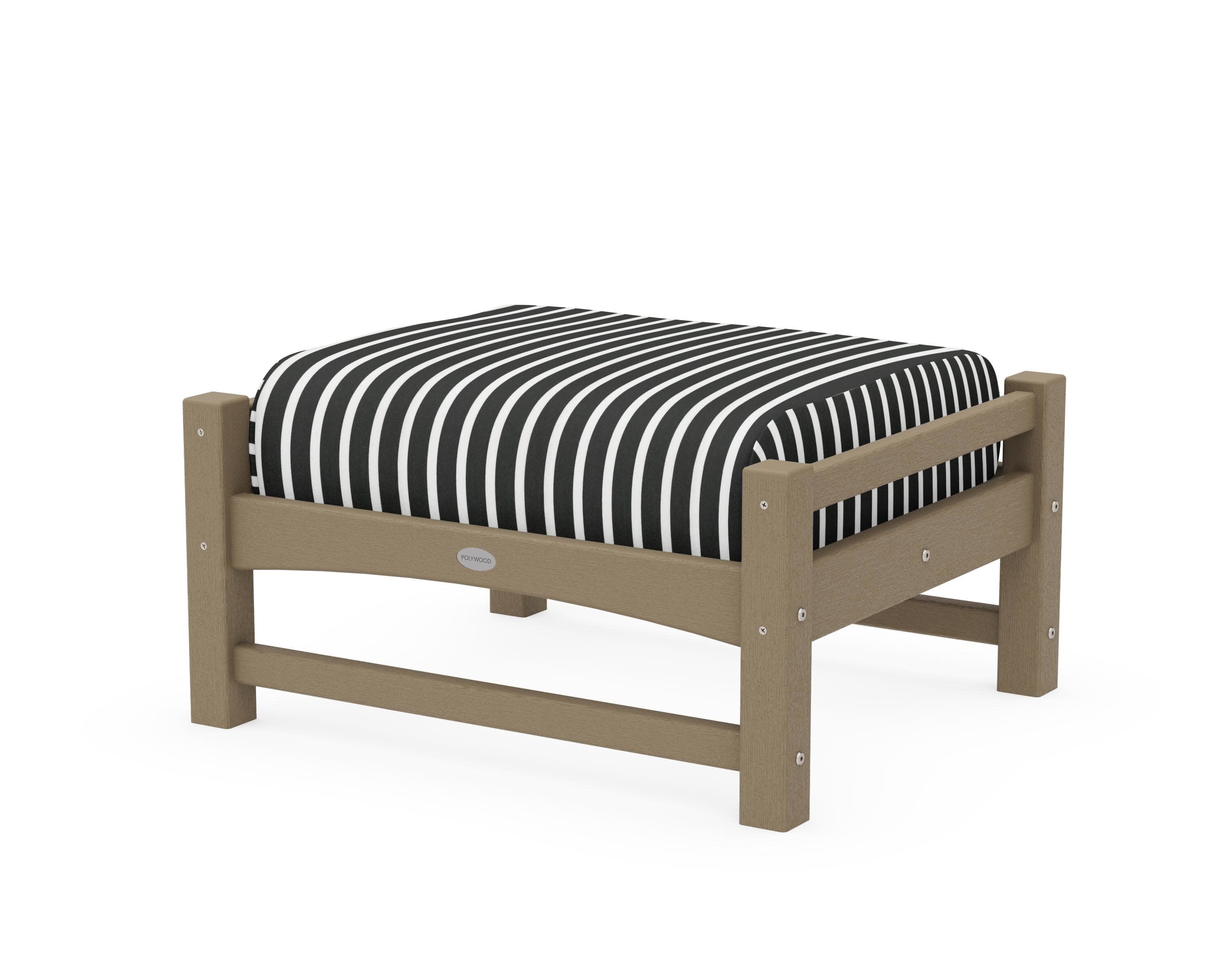 Club Ottoman in Vintage Sahara / Shore Classic