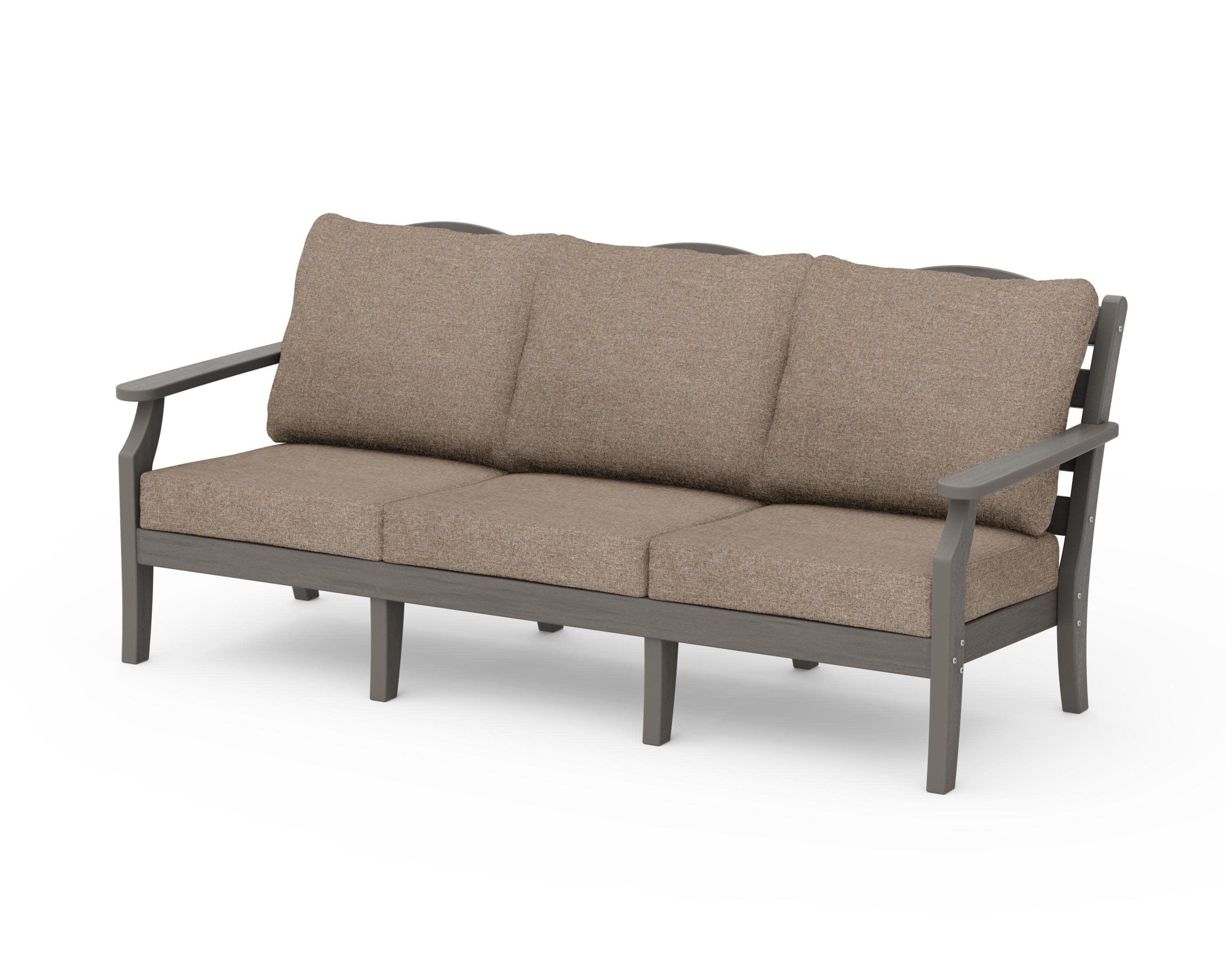 Savannah Deep Seating Sofa in Driftwood / Spiced Burlap