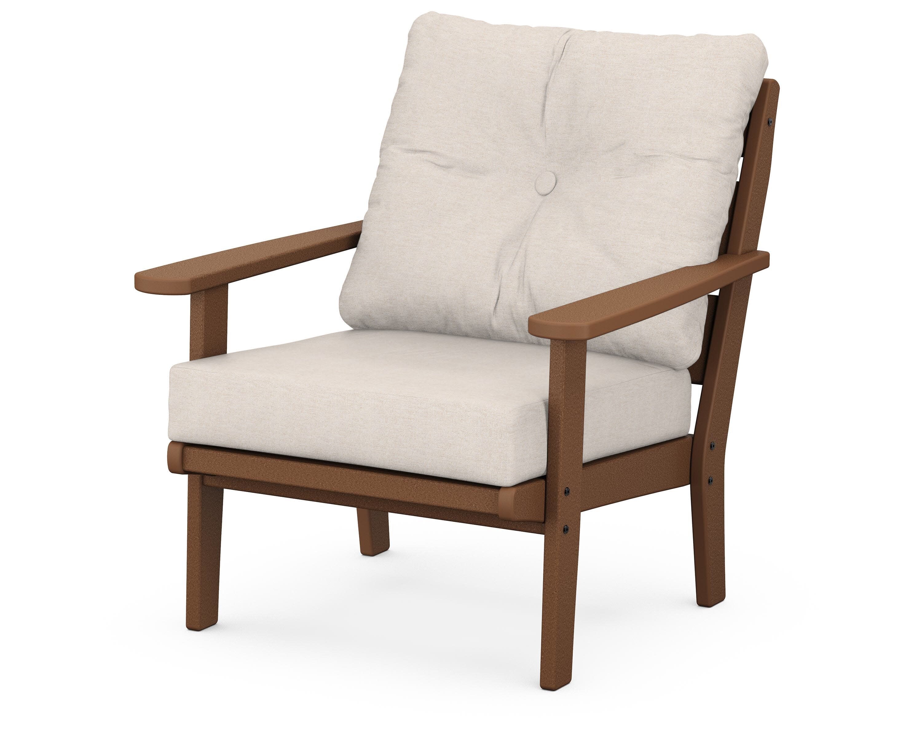Lakeside Deep Seating Chair in Teak / Nuance Cloud