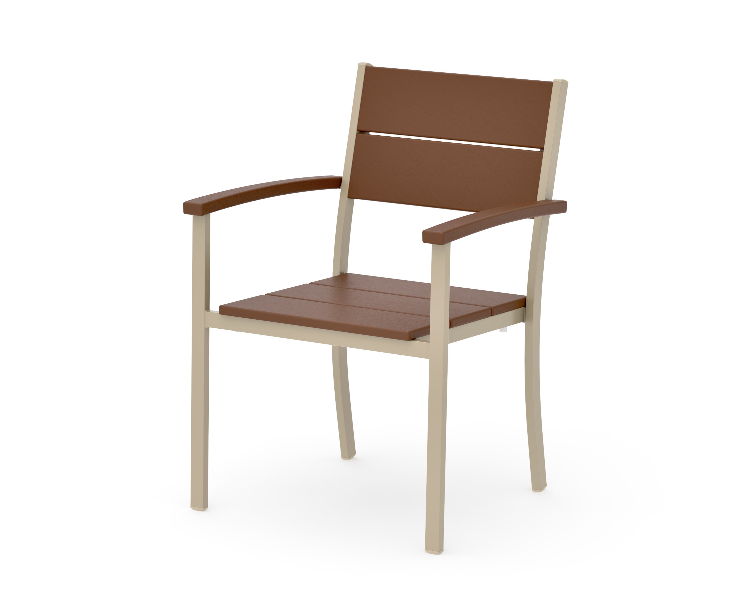 Main Street Stacking Dining Arm Chair in Sand / Teak