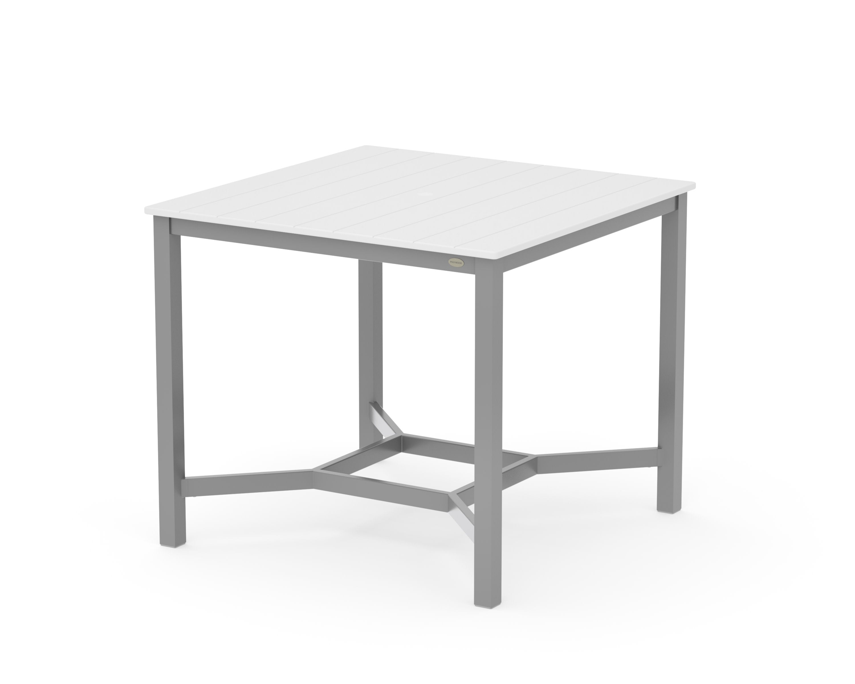 Main Street 42 x 42 Counter Table in Silver / White