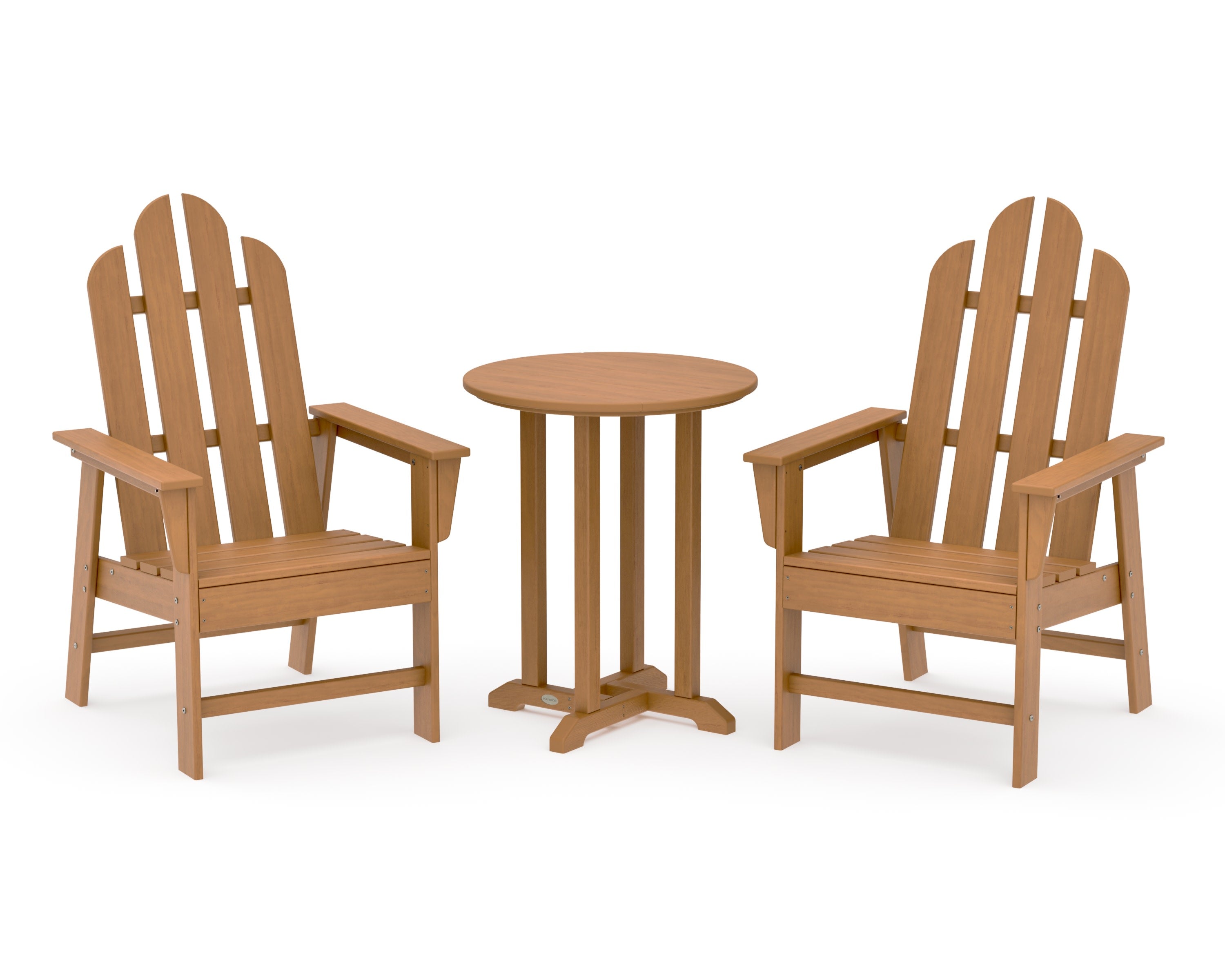 Long Island 3-Piece Round Bistro Dining Set in Natural