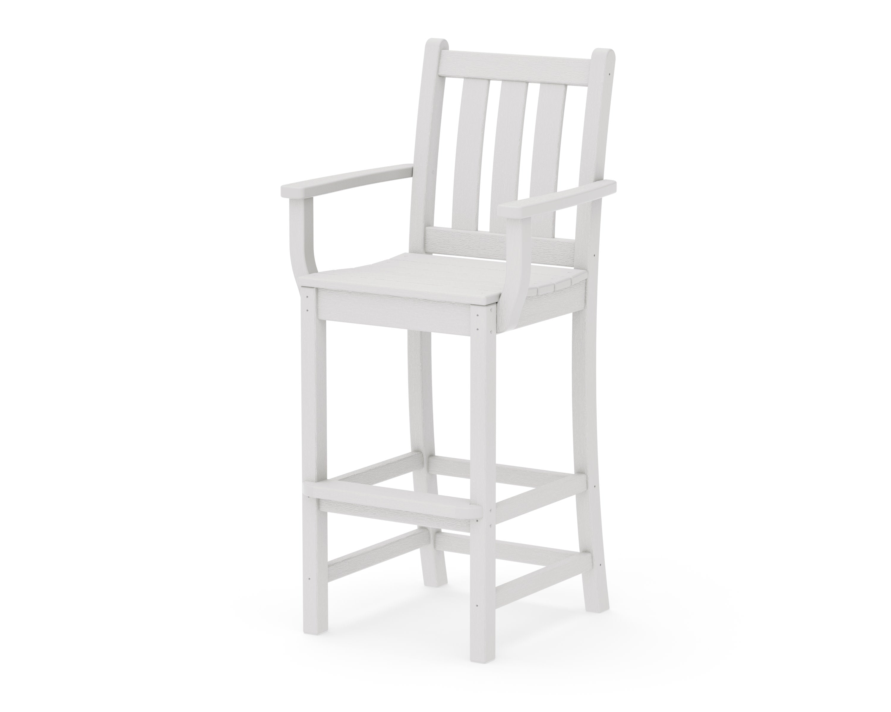 Traditional Garden Bar Arm Chair in Vintage White