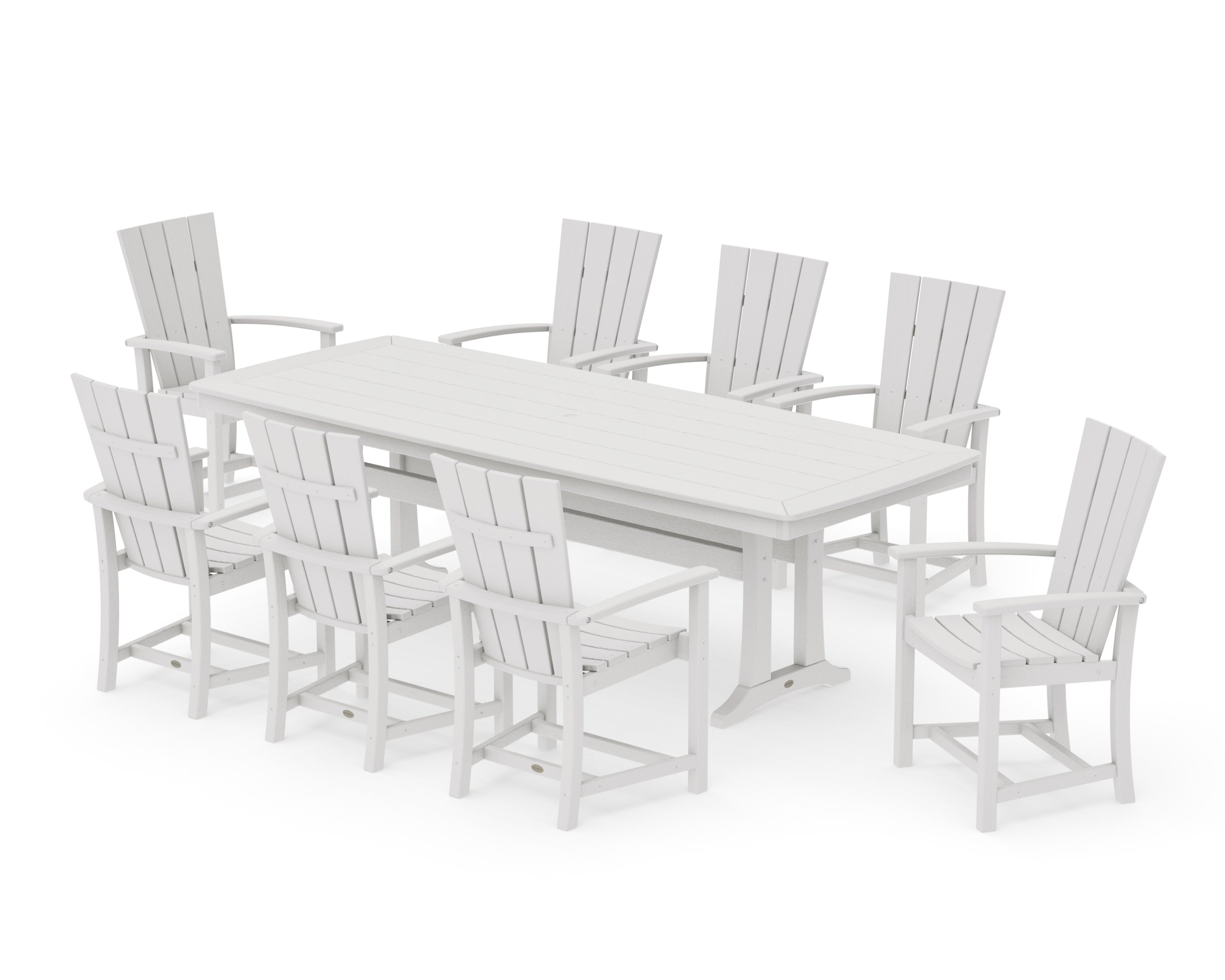Quattro Adirondack 9-Piece Dining Set with Trestle Legs in Vintage White