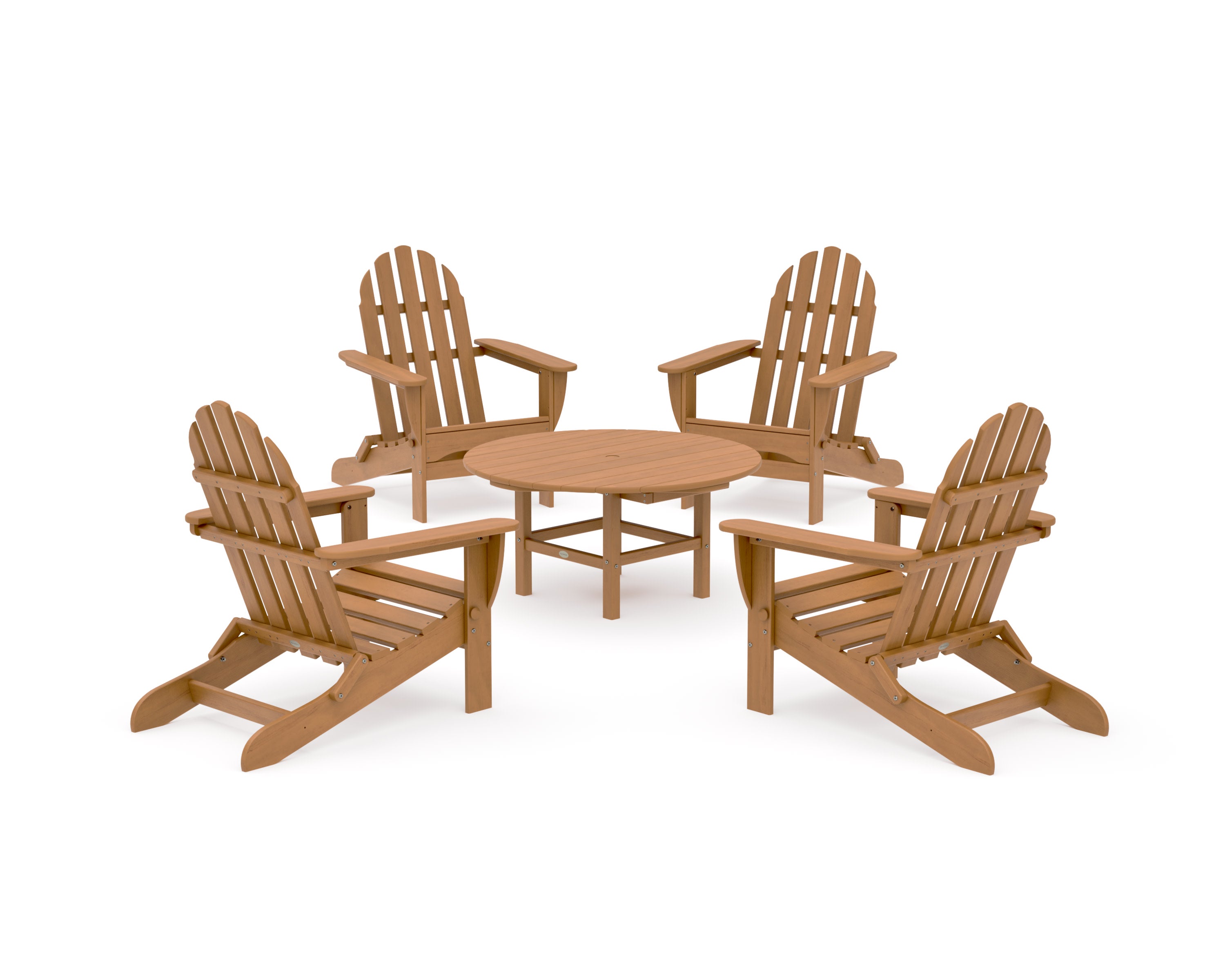Classic Folding Adirondack 5-Piece Conversation Group in Natural