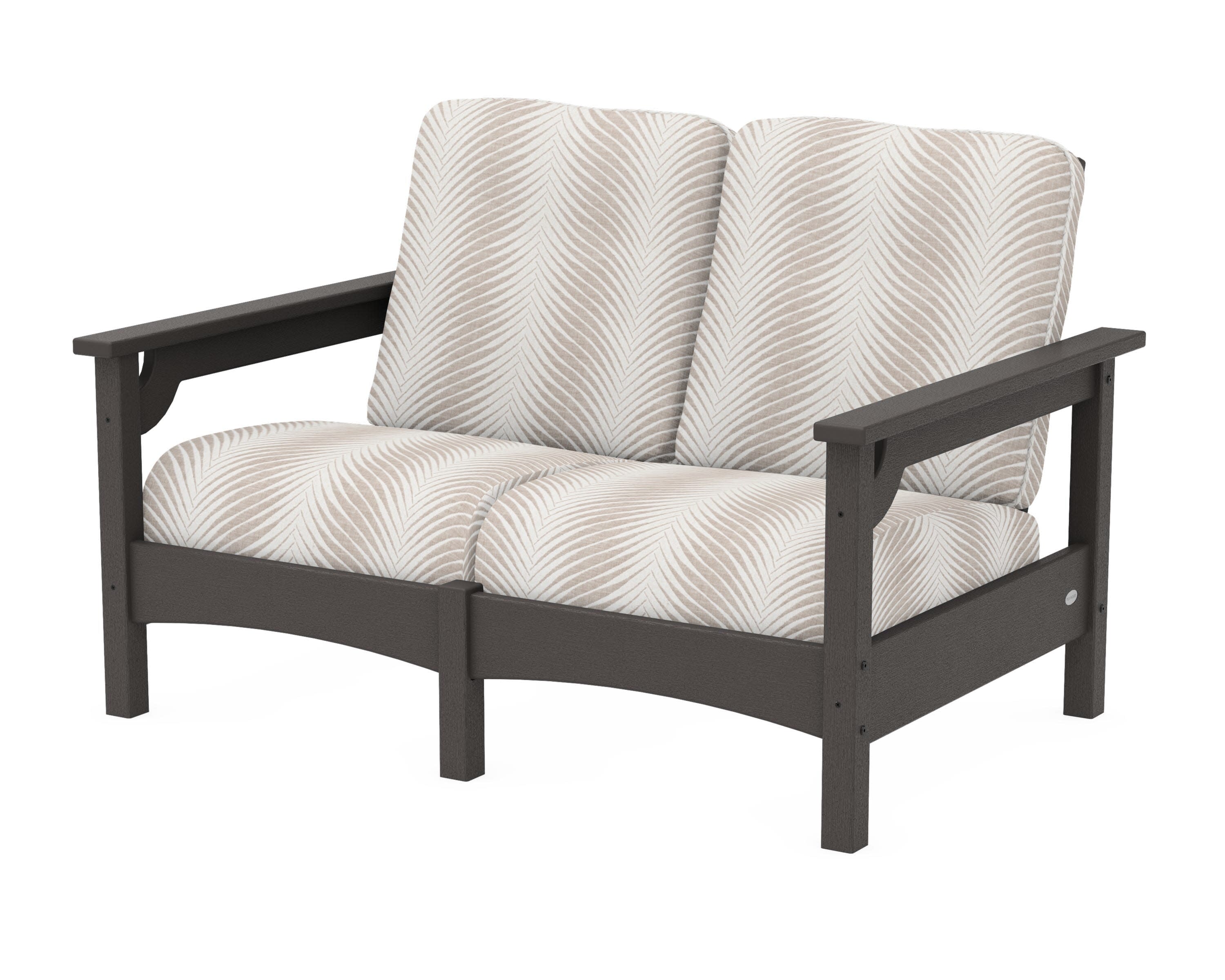 Club Loveseat in Vintage Coffee / Clock Out Cloud