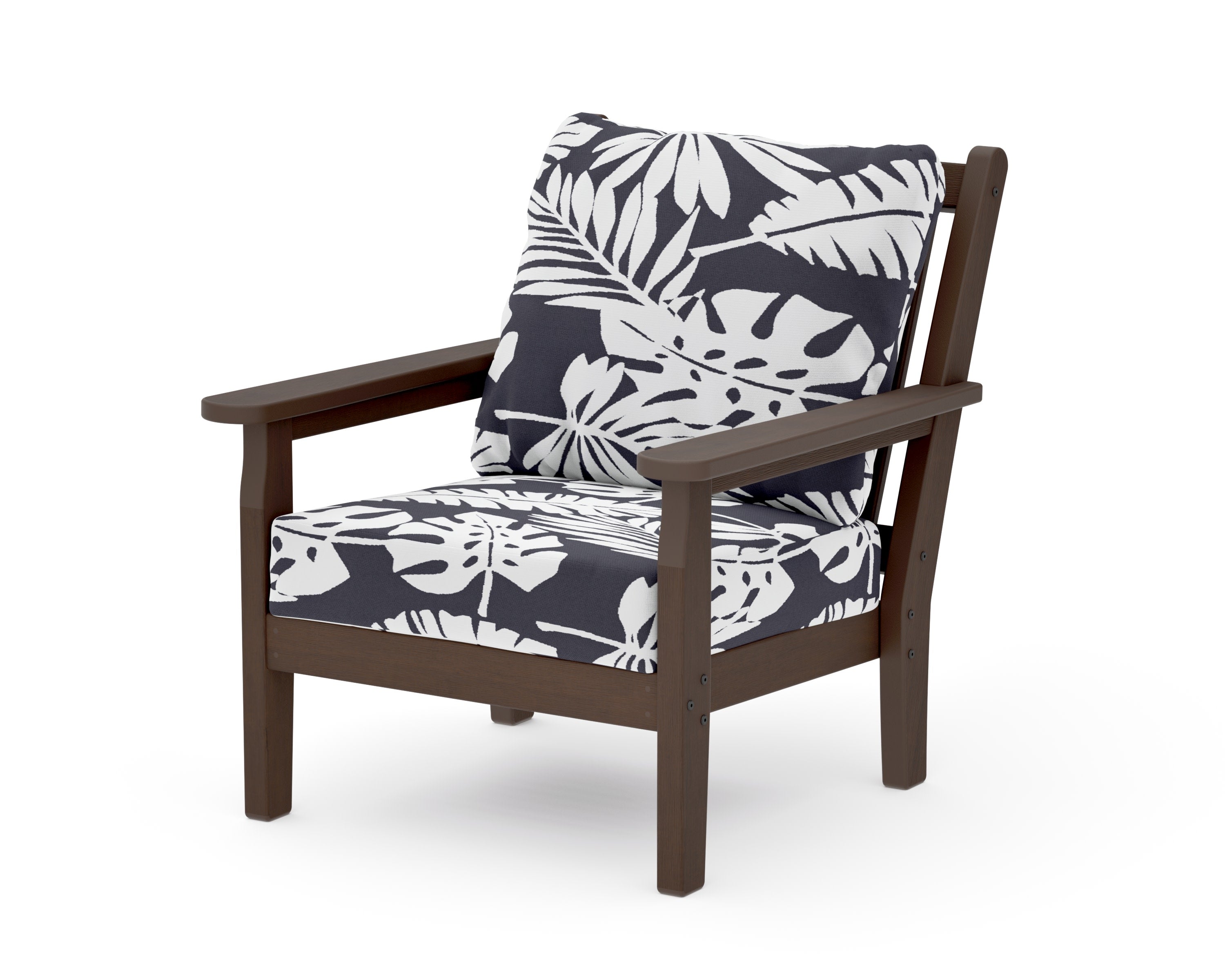 Chippendale Deep Seating Chair in Kona / Leaf Navy