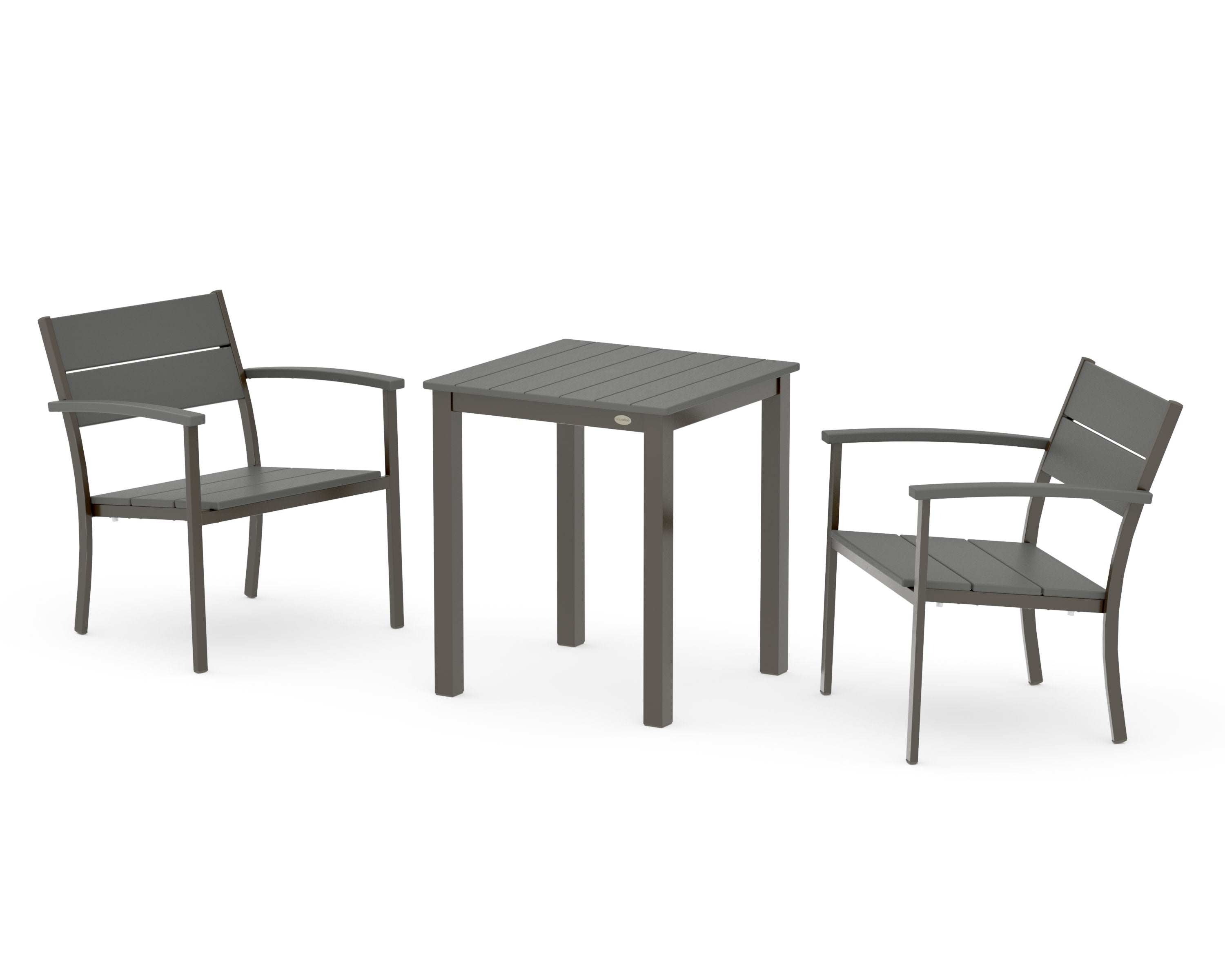 Main Street 3-Piece Square Dining Set in Bronze / Slate Grey