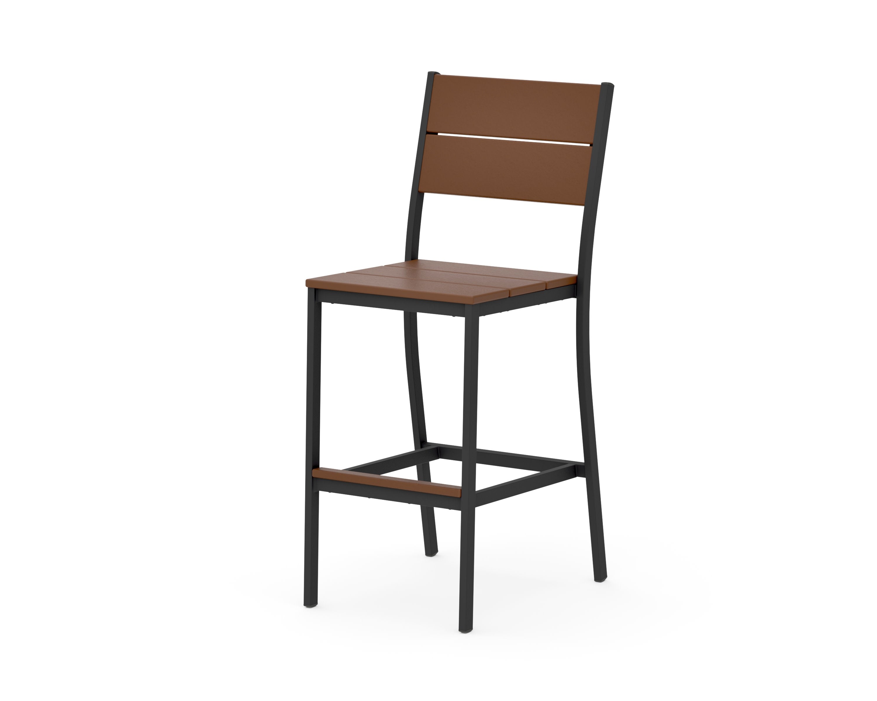 Main Street Bar Side Chair in Black / Teak