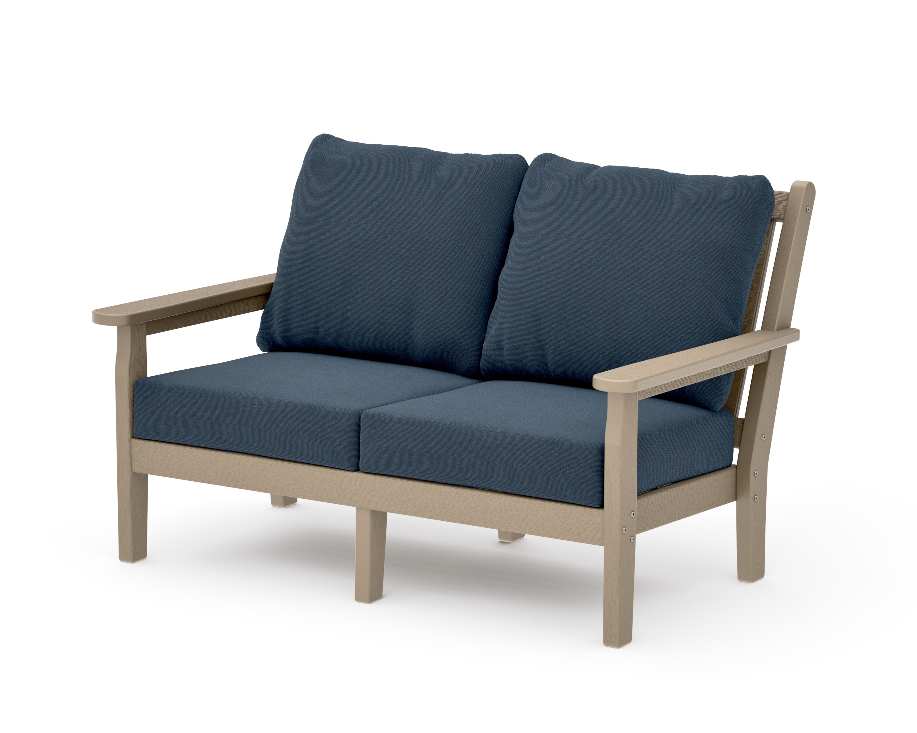 Chippendale Deep Seating Loveseat in Vintage Sahara / Marine Indigo