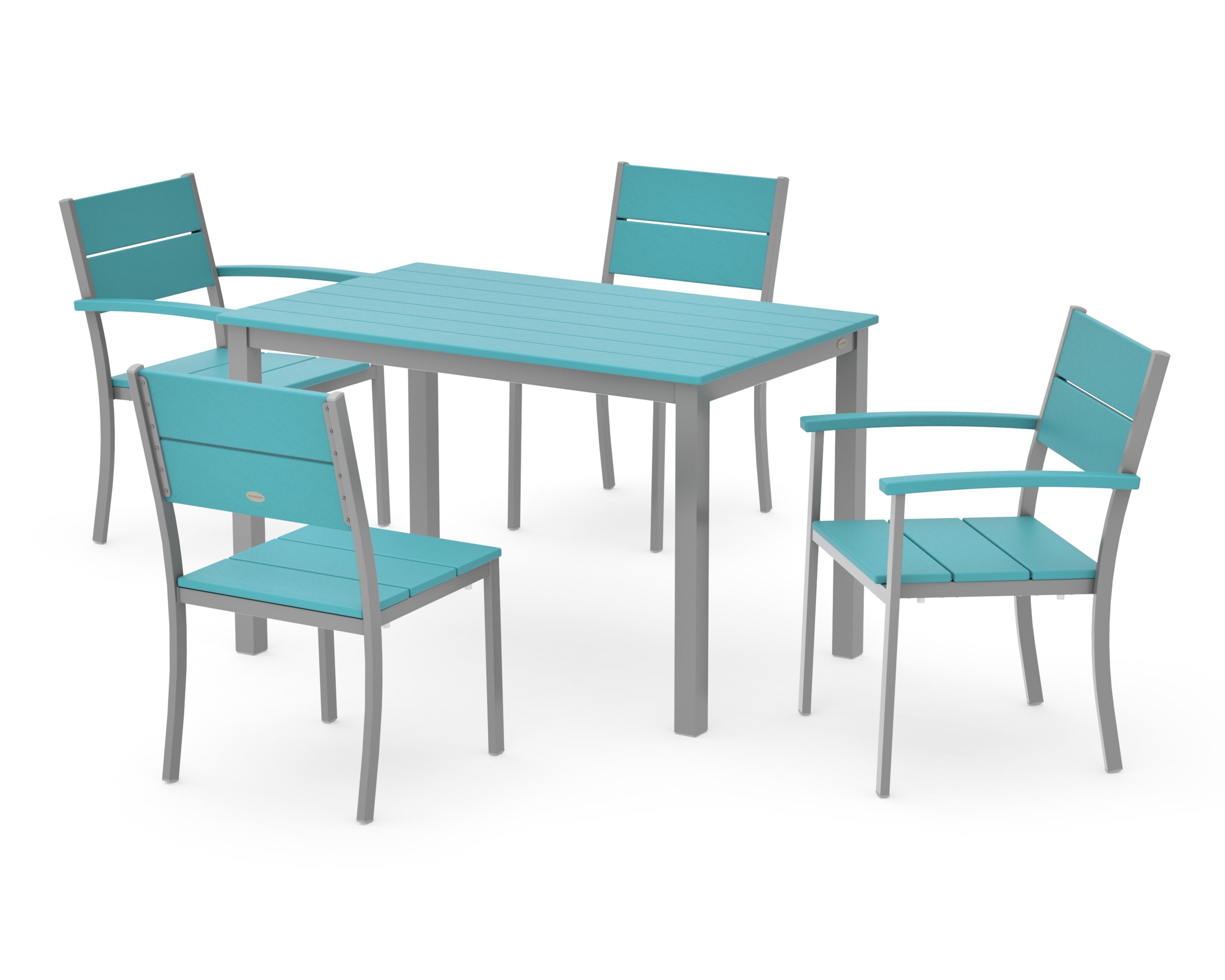 Main Street 5-Piece Dining Set in Silver / Aruba