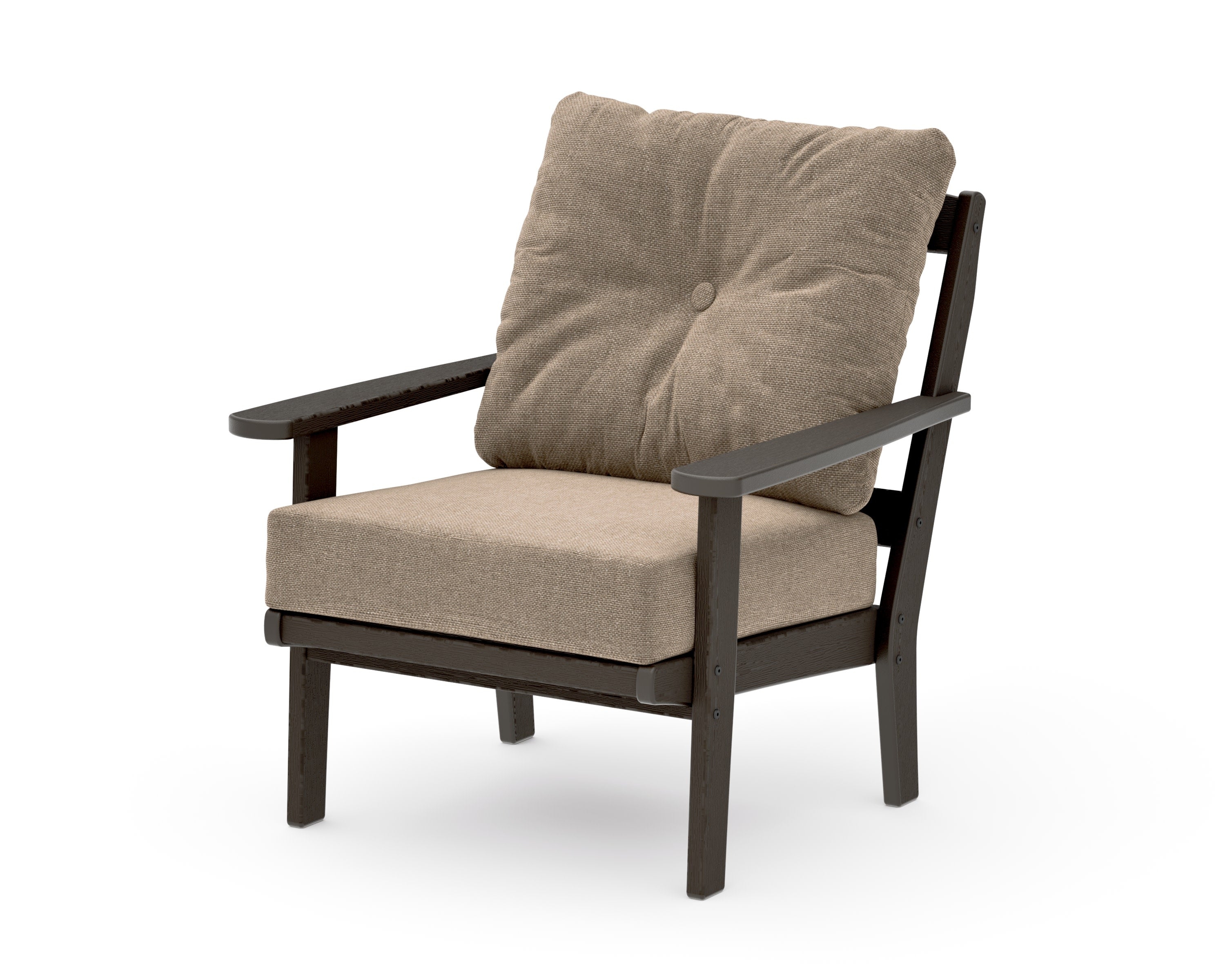 Mission Deep Seating Chair in Vintage Coffee / Spiced Burlap