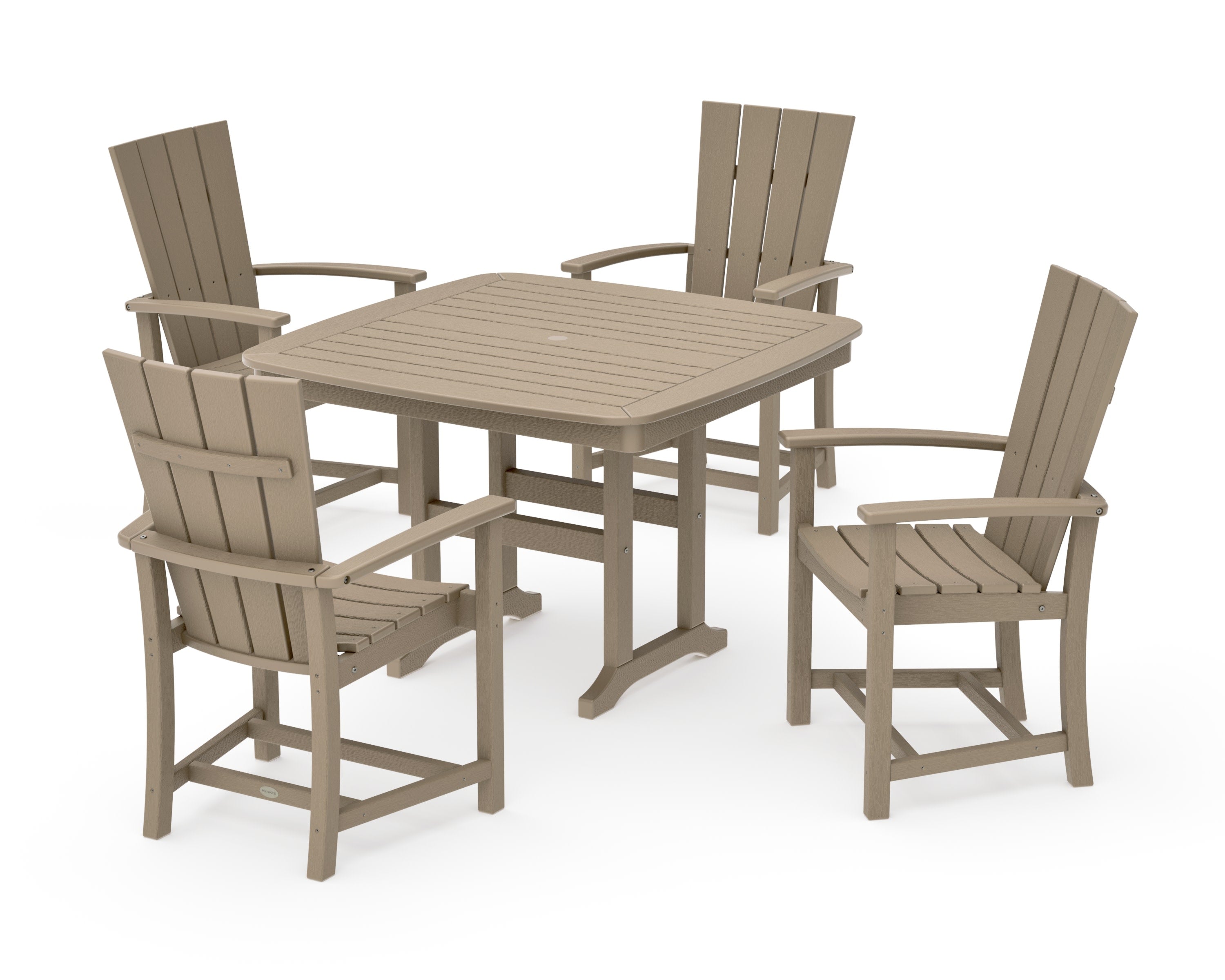 Quattro 5-Piece Dining Set with Trestle Legs in Vintage Sahara