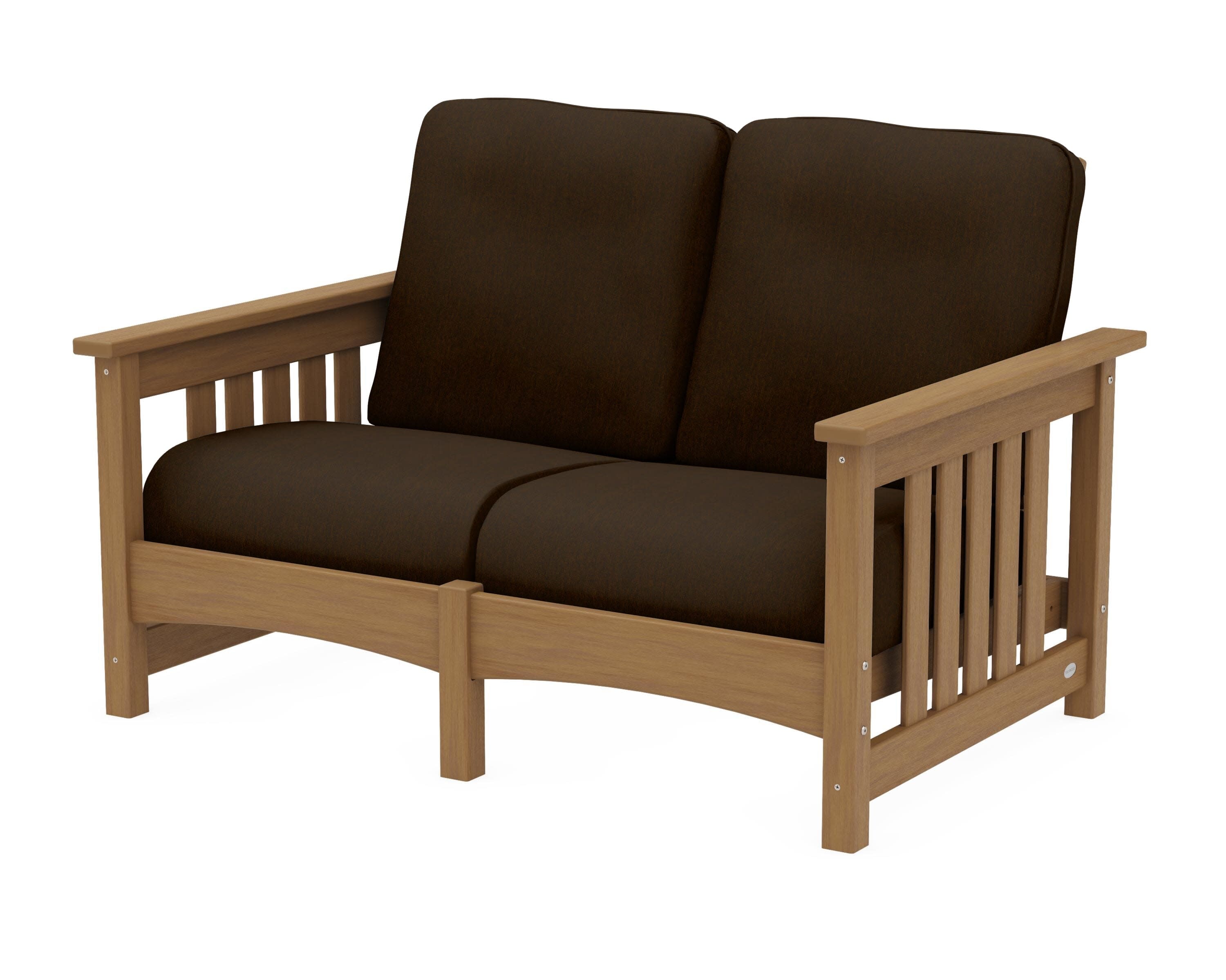Club Mission Loveseat in Natural / Canvas Java