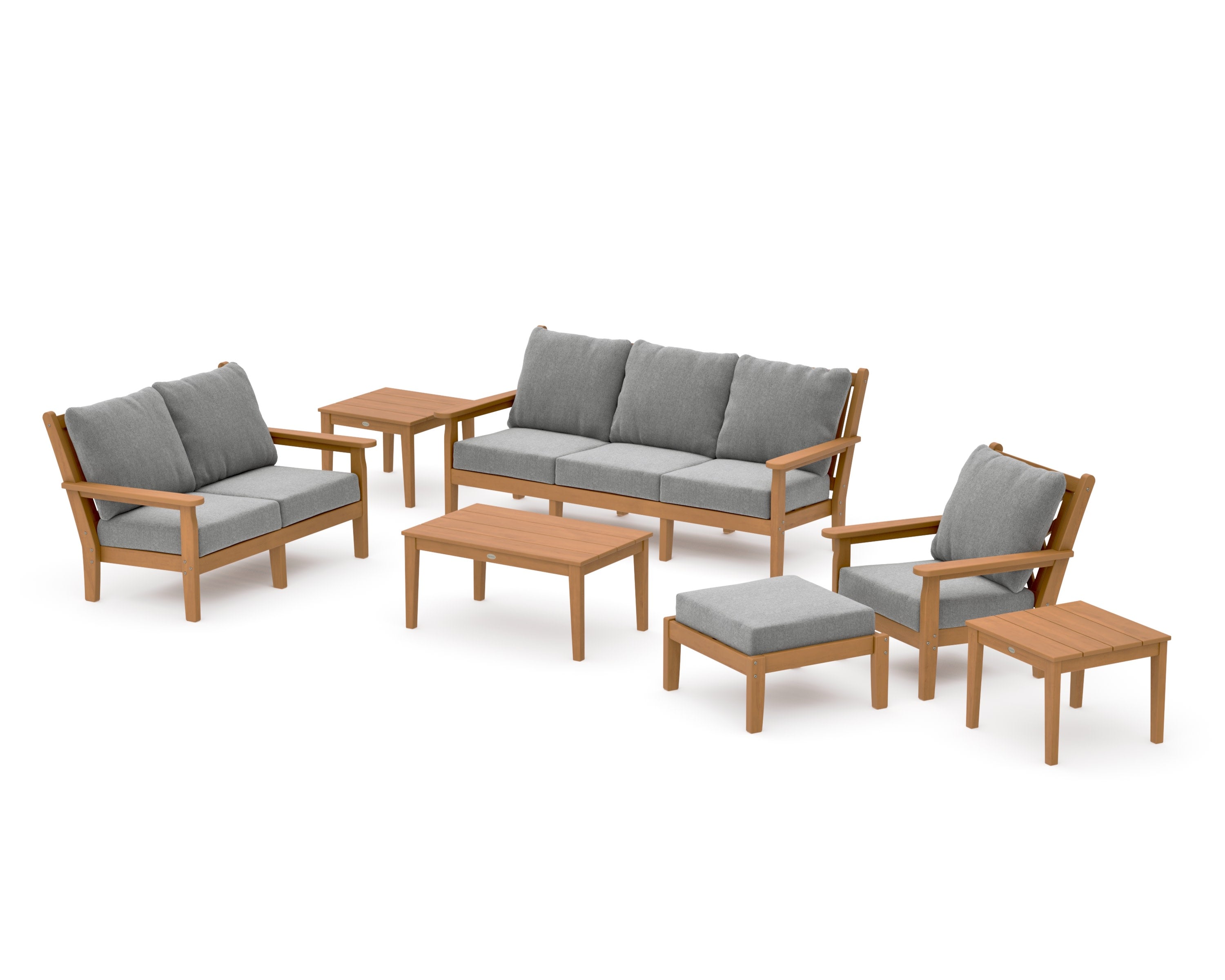 Chippendale 7-Piece Deep Seating Set in Natural / Grey Mist