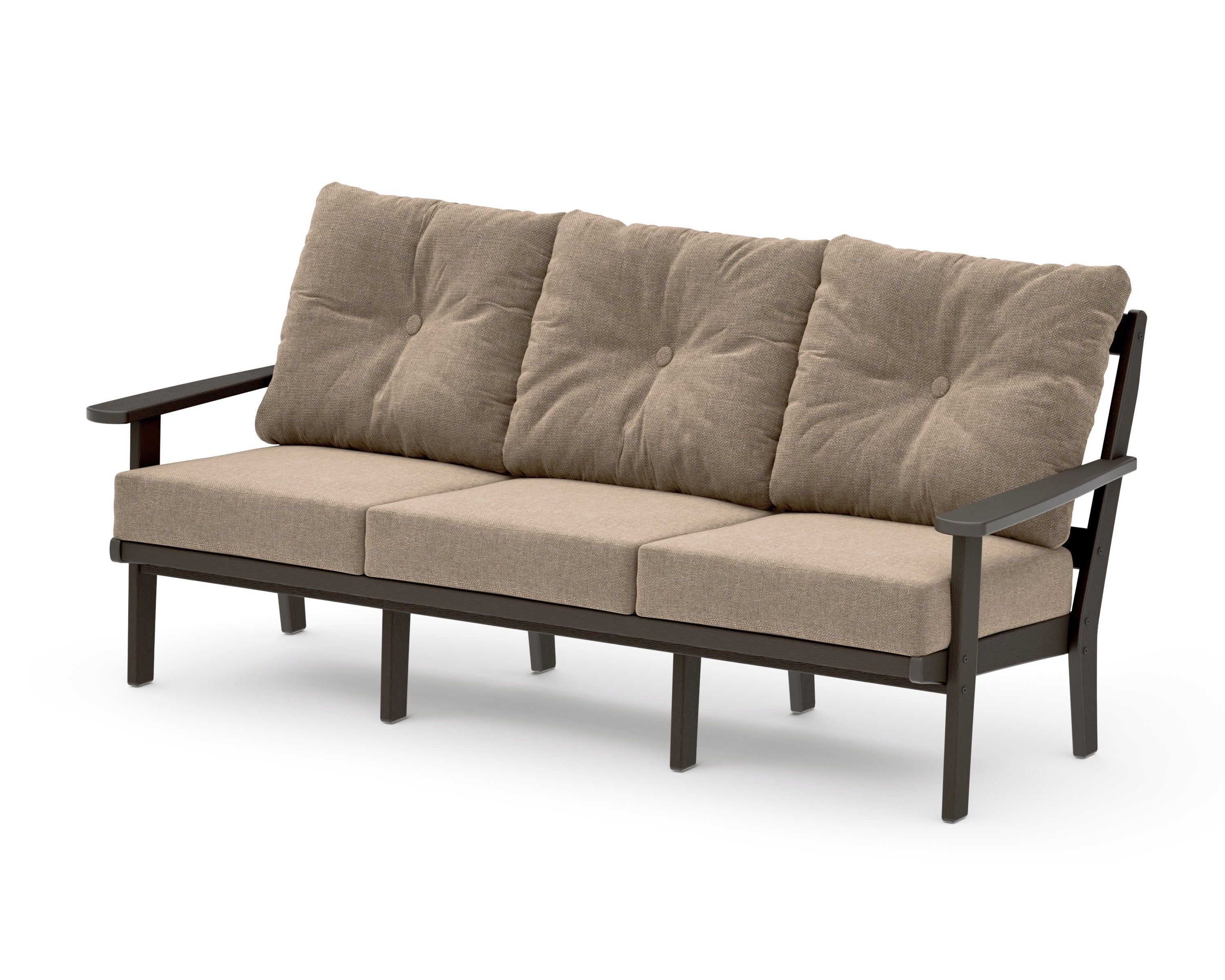 Mission Deep Seating Sofa in Vintage Coffee / Spiced Burlap